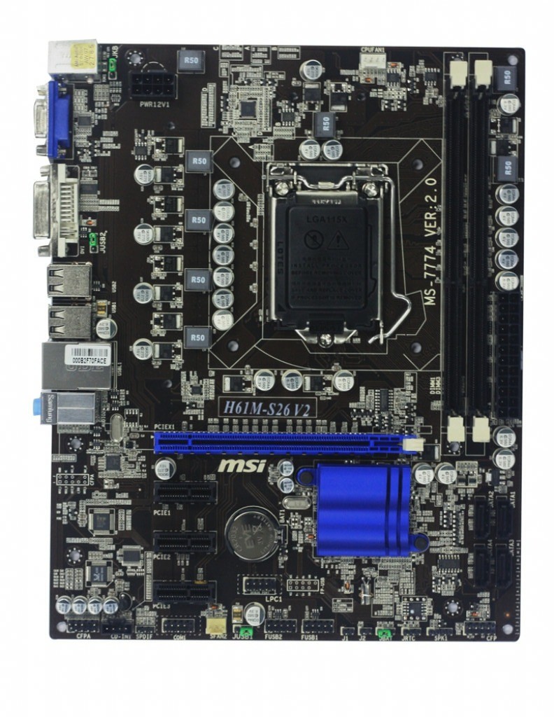 FOR MSI H61M-S26 V2 Motherboard Supports H61 MS-7774 VER 6.01155 100% Test Work