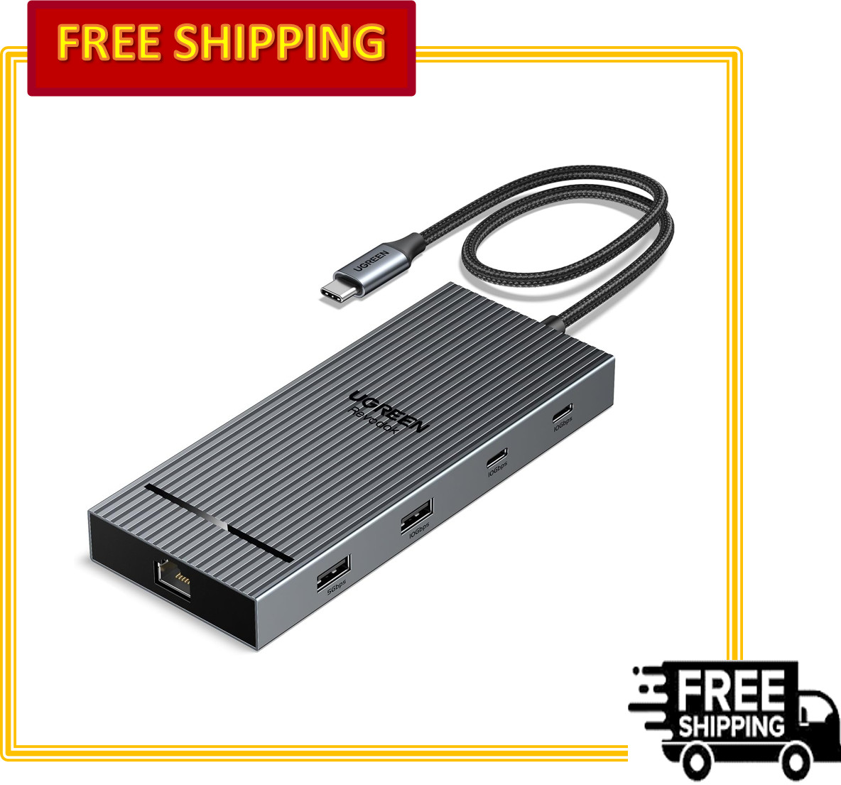 UGREEN Revodok 10-in-1 USB C Docking Station Dual HDMI USB A&C 3.2 Ports 100W PD