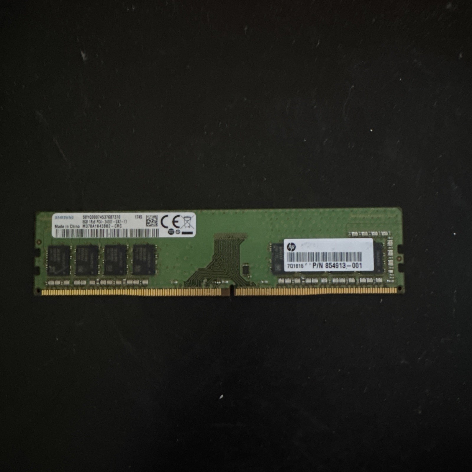 Samsung M378A1K43CB2-CRC 8GB PC4-2400T DDR4 Desktop UDIMM RAM HP-854913-001