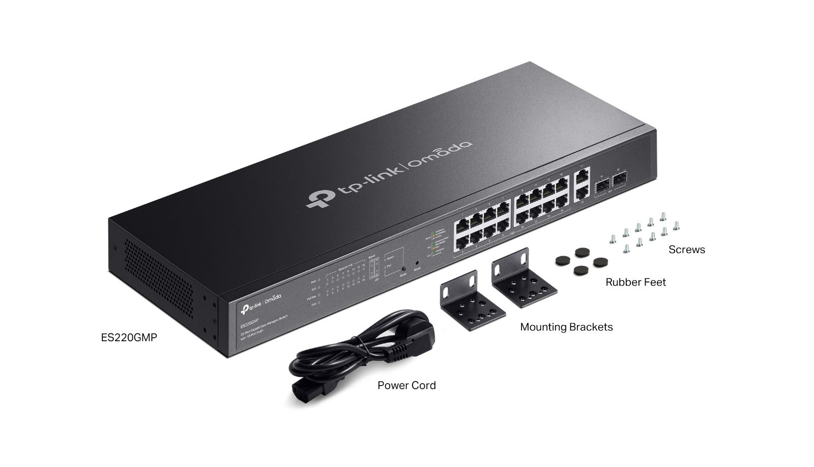TP-Link ES220GMP | Omada 20-Port Gigabit Easy Managed Switch | 16-Port PoE+