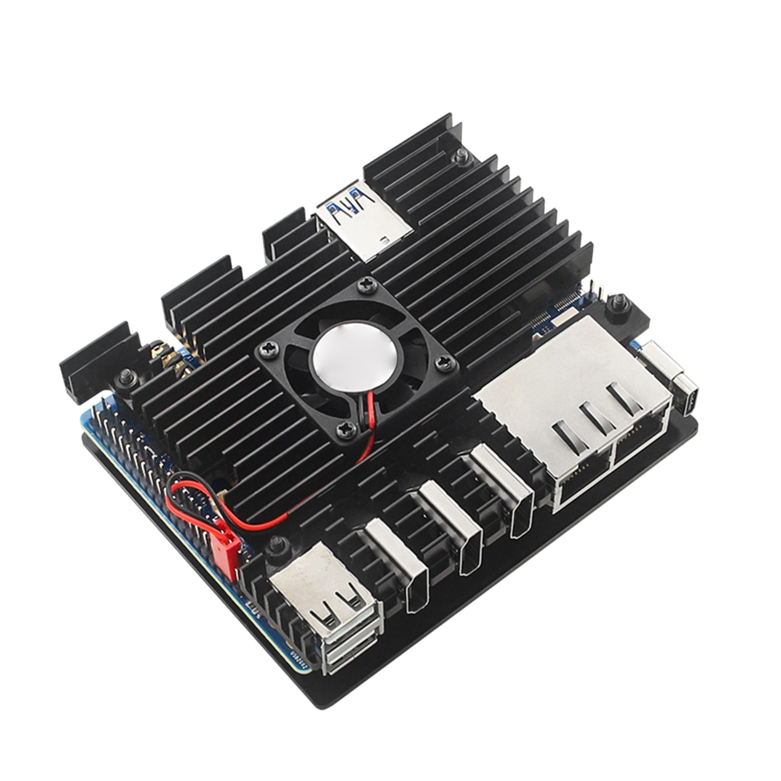 For Orange Pi 5 Plus Case+Cooling Fan Active Passive Cooling Radiator/Heatsink