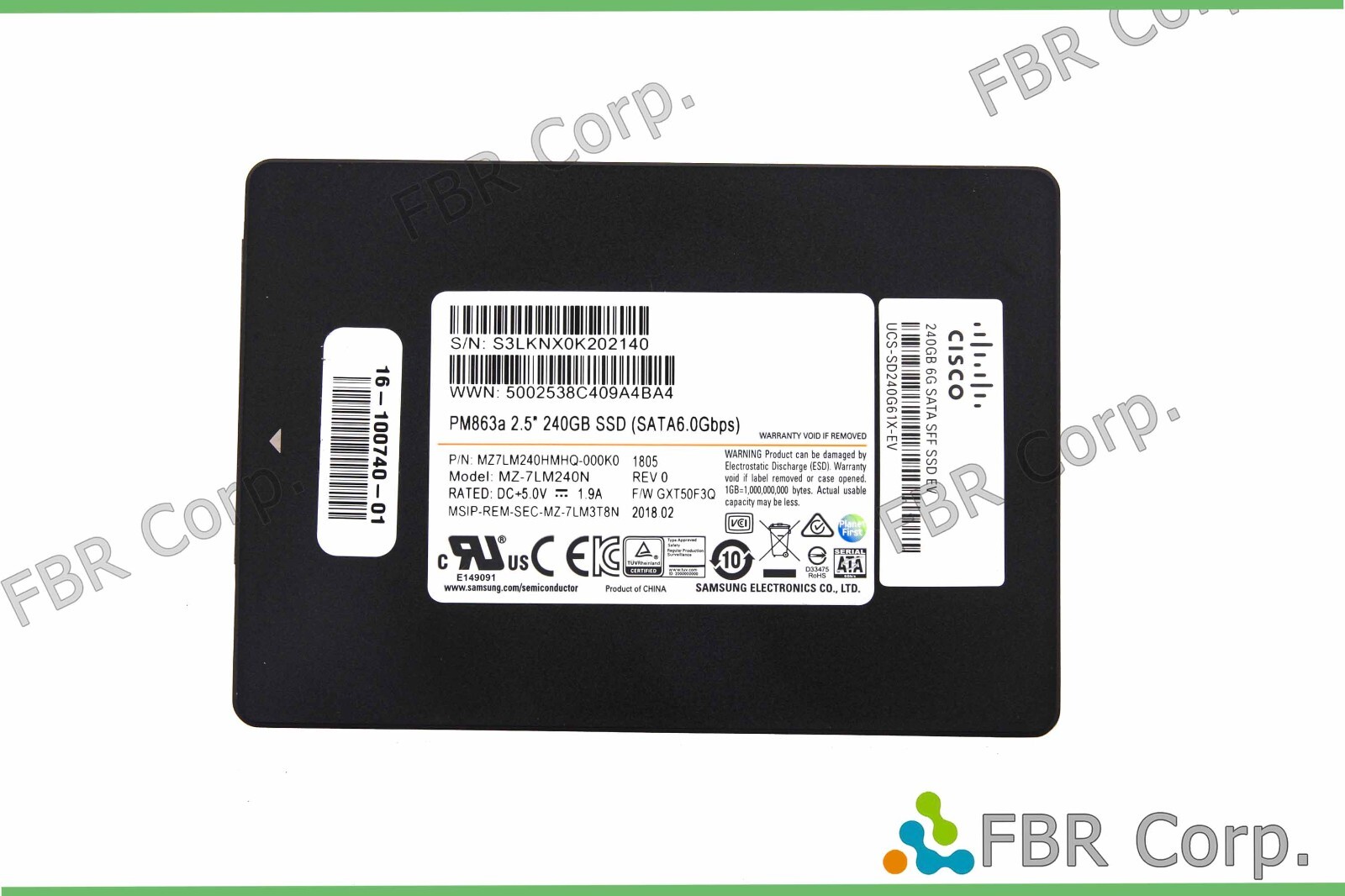 EXC Samsung PM863a 240GB SSD 2.5” SATA 3 6Gbps MZ7LM240HMHQ-000K0 MZ-7LM240N