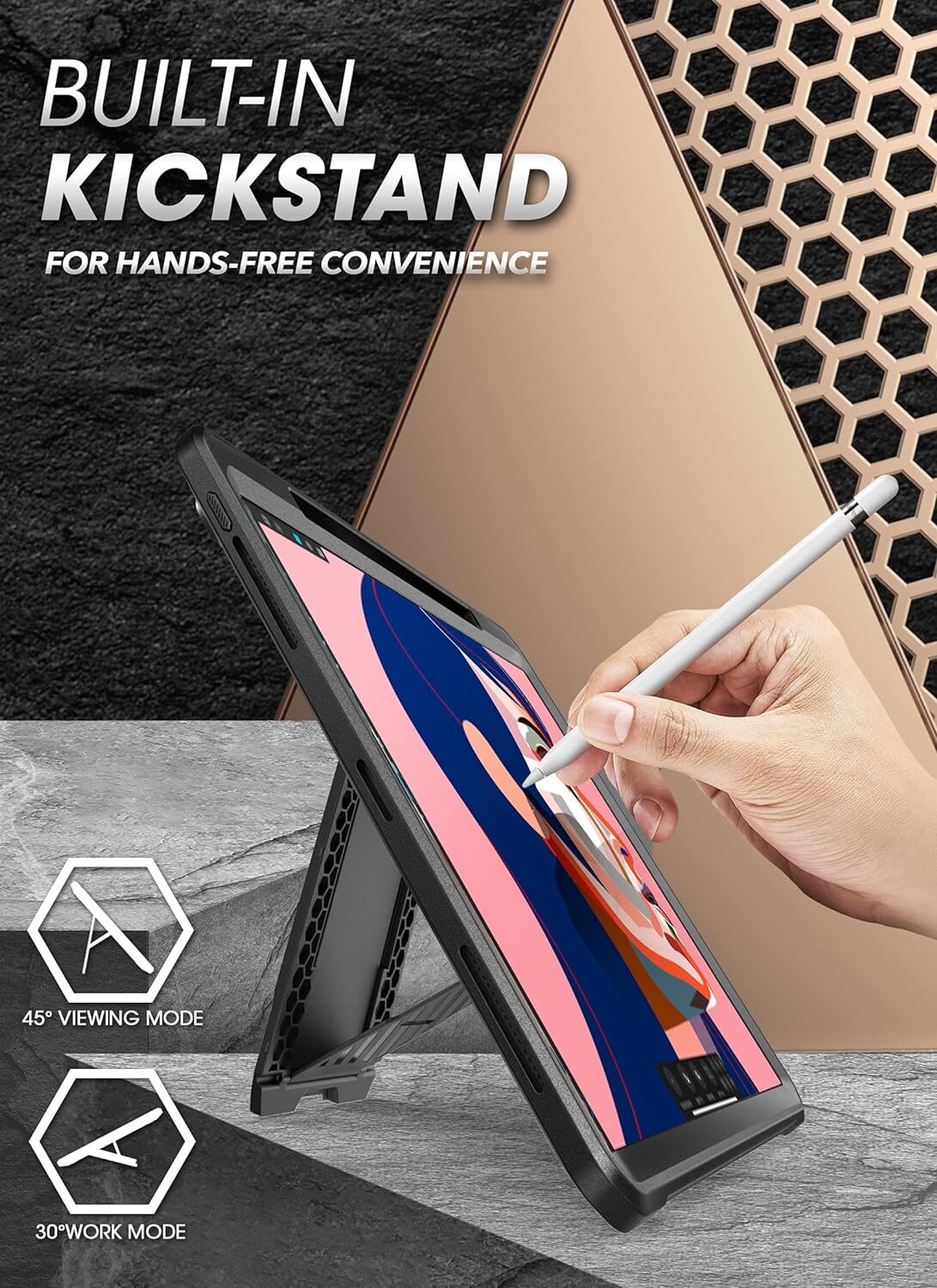 SUPCASE iPad Pro 11/12.9″ Case Shock-Resistant Multi-Layered Cover with Pen Slot