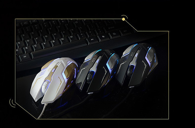 Gaming Mouse LED Breathing Fire 4 Button Silent USB Wired 1600 DPI Laptop PC USA
