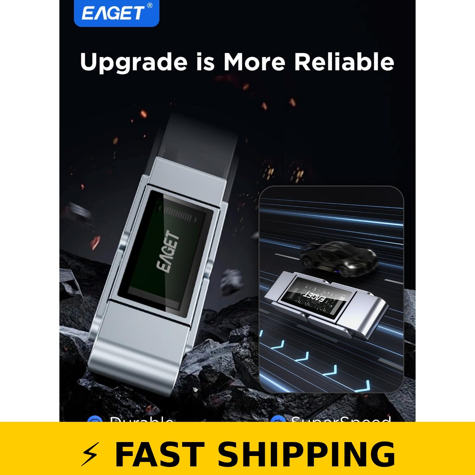 EAGET 512GB USB Flash Drive, USB-C & USB 3.2, 560MB/s, Metal Body