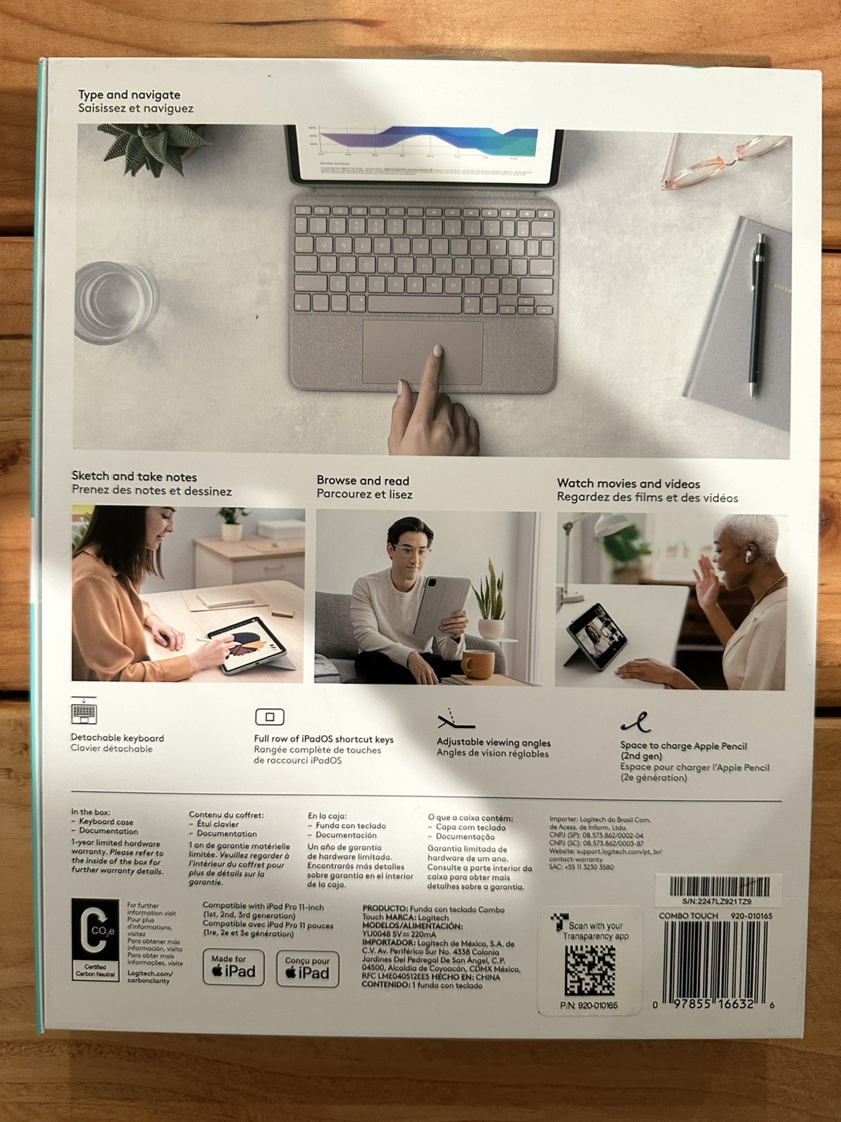🔥Logitech Combo Touch Keyboard Case for iPad Pro 11′ (Gen 1-4)🔥