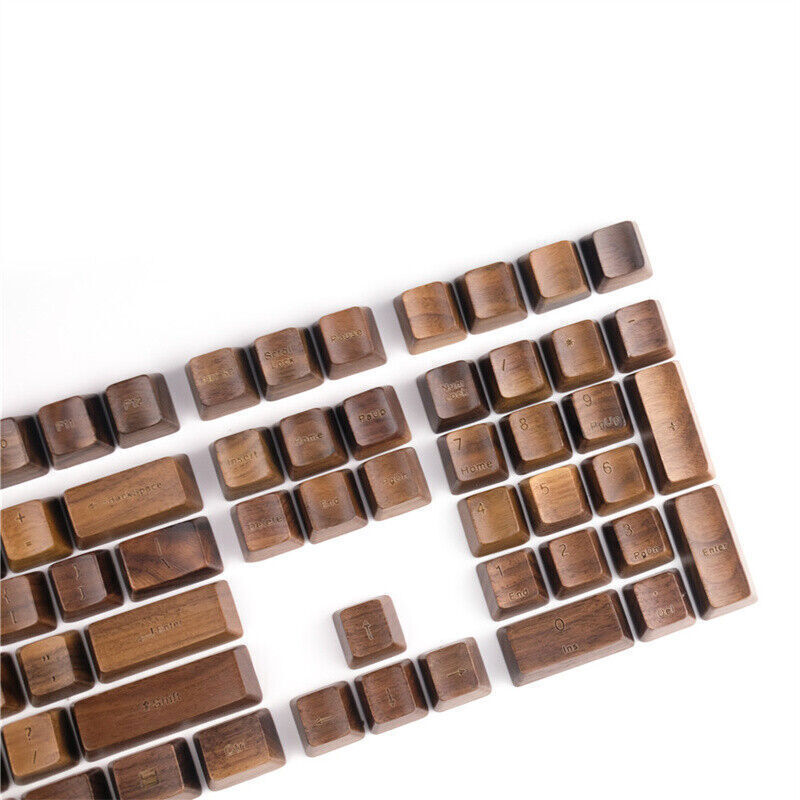 Black Walnut Wood OEM High keycap Mechanical keyboard Keycaps 60/87/108 Keys