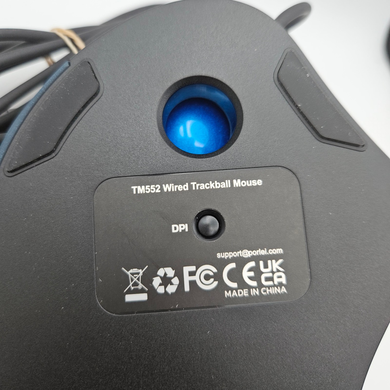 PORLEI TM552 USB Wired Trackball finger Drive Mouse 200-400-800-1200-1600 DPI