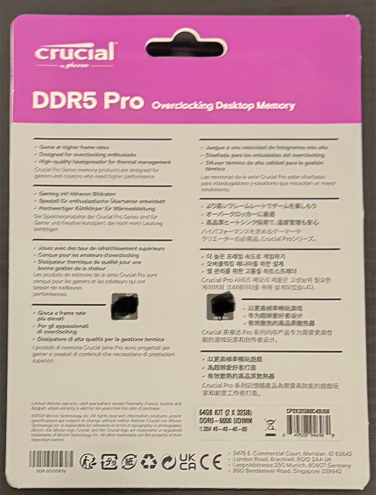 Crucial DDR5 Pro 64GB DDR5 SDRAM (2x32GB) 6000 UDIMM Desktop RAM – lot 3
