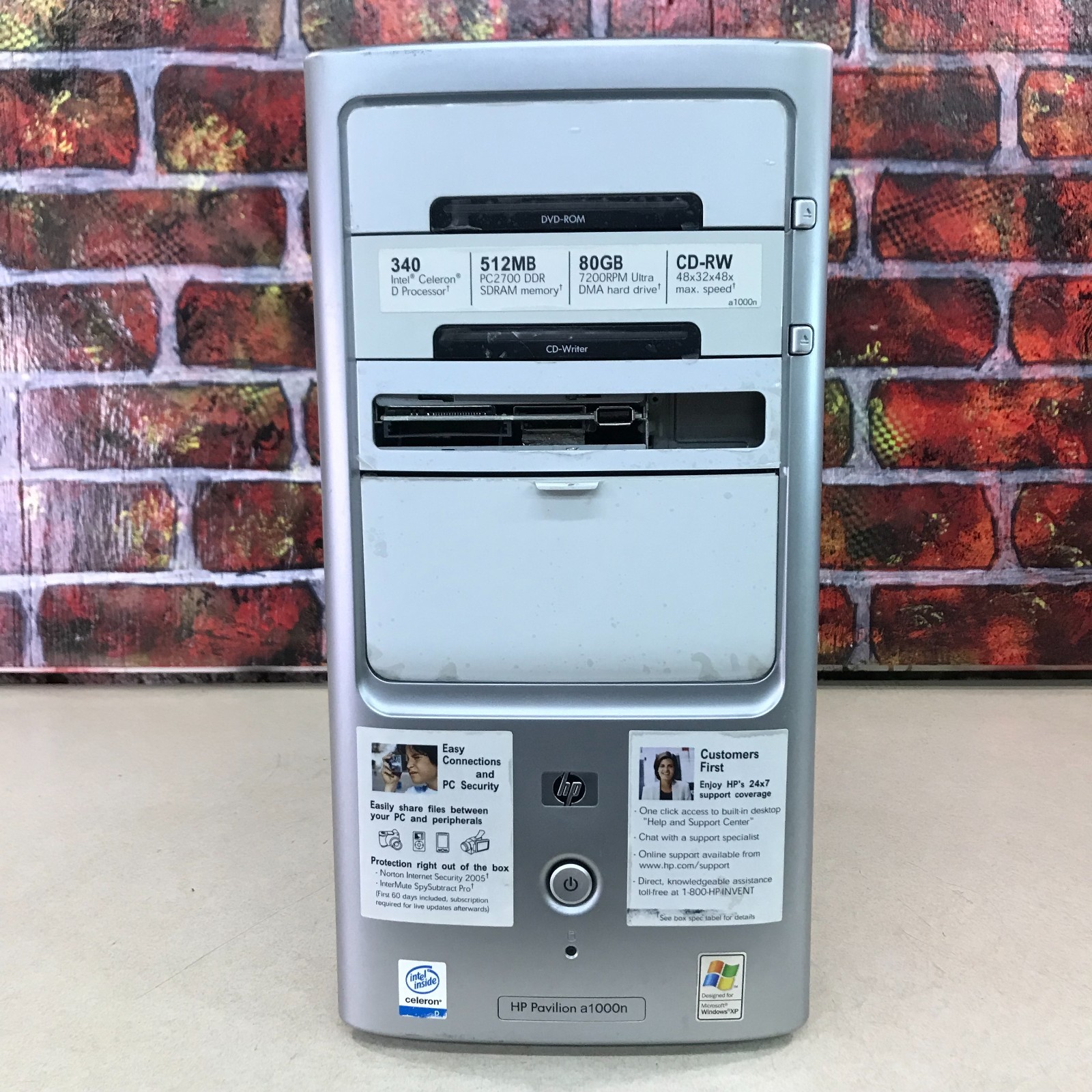 HP Pavilion a1000n PC for Retro Gaming Celeron 2.93GHz 512MB RAM (Windows XP)
