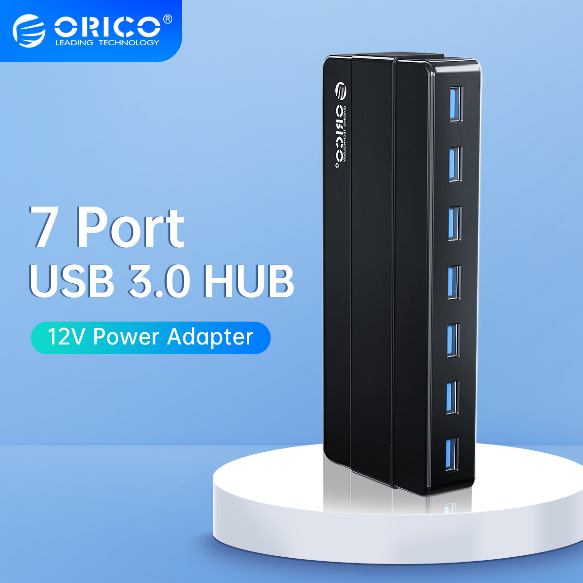 ORICO USB3.0 HUB w/ Power Adapter USB Splitter OTG Adapter for Desktop Laptop PC