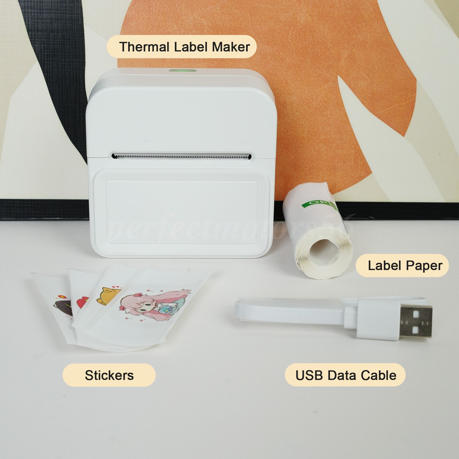 Portable Mini Pocket Thermal Printer Wireless Bluetooth Label Maker +multi paper