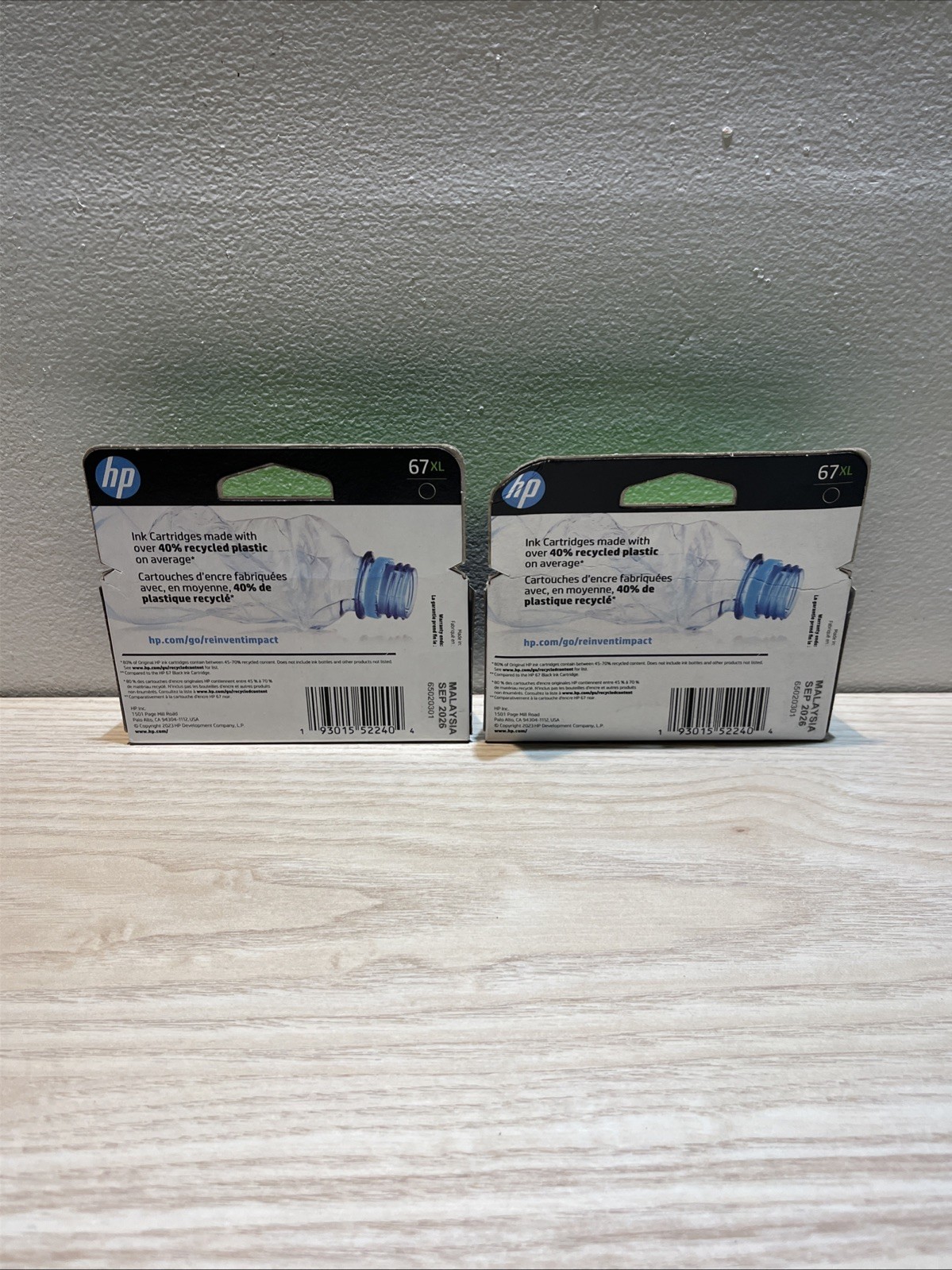 HP 67 XL Black Ink Cartridge NEW SEALED EXP Sep 2026 Lot Of 2 Oem Original