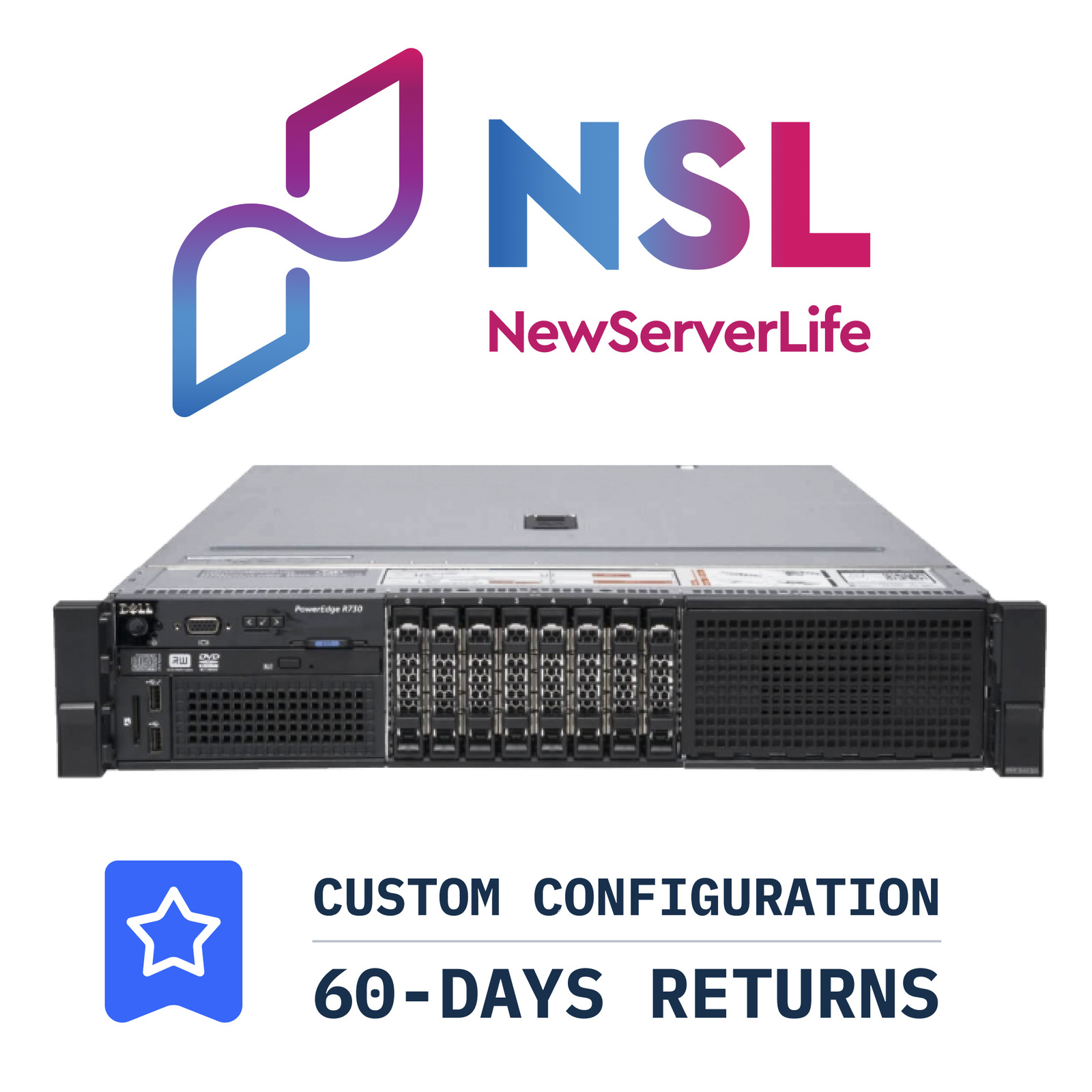 DELL PowerEdge R730 2x E5-2680v4 2.4GHz =28 Cores 64GB H730 4x 800GB SSD 4xRJ45