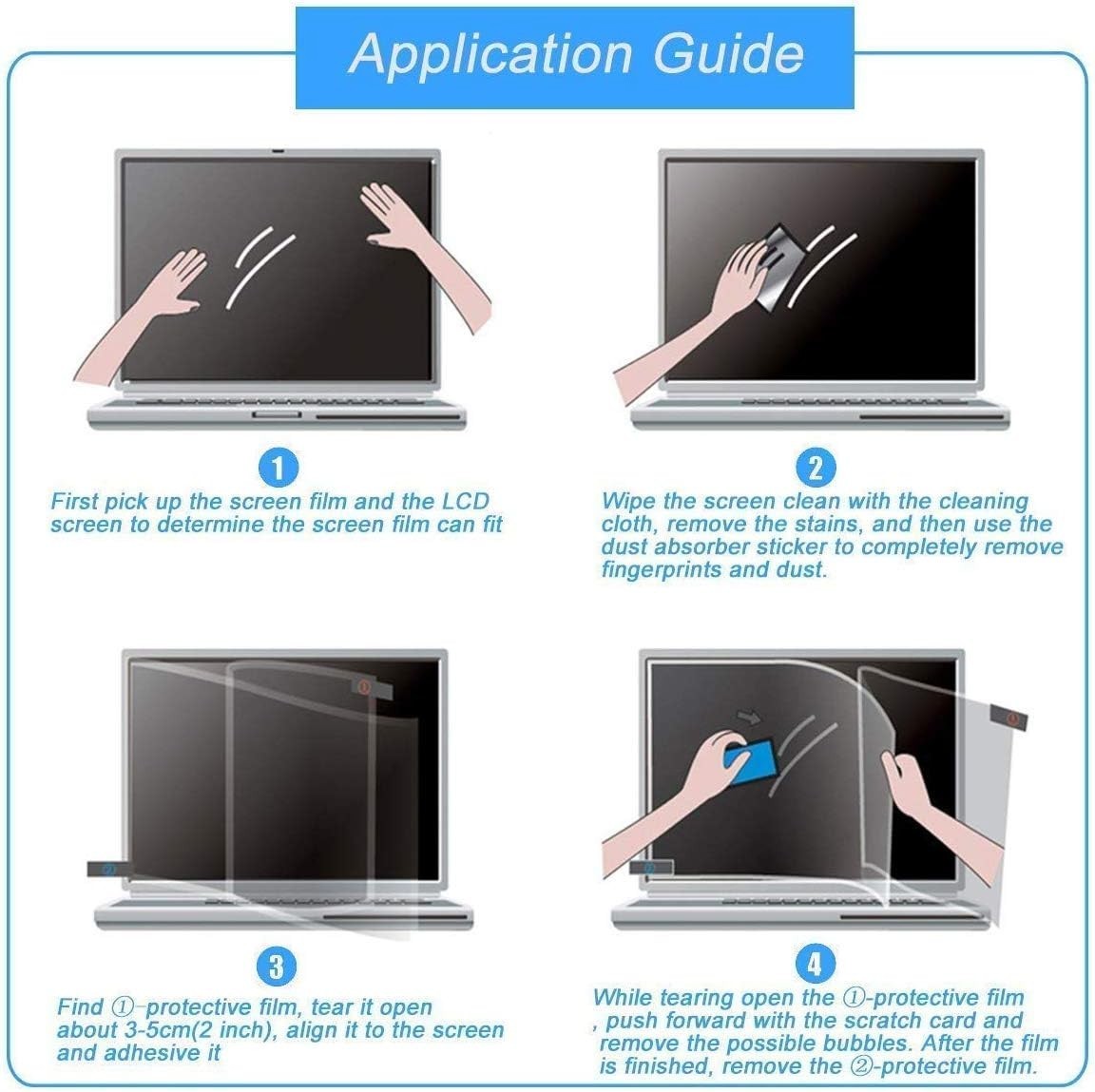 High Definition 15.6″ Laptop Screen Protector – 5H Scratch Resistance (2-Pack)