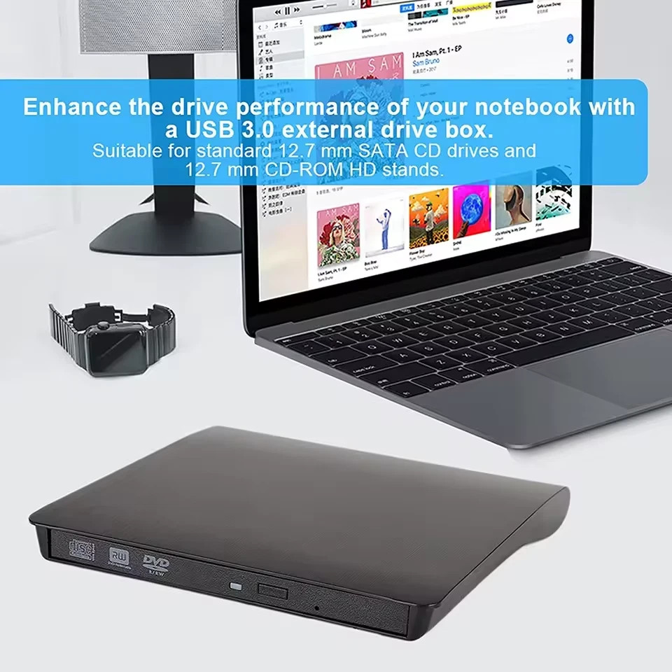 Slim External CD DVD Drive USB 3.0 Disc Player Burner Writer For Laptop PC Mac