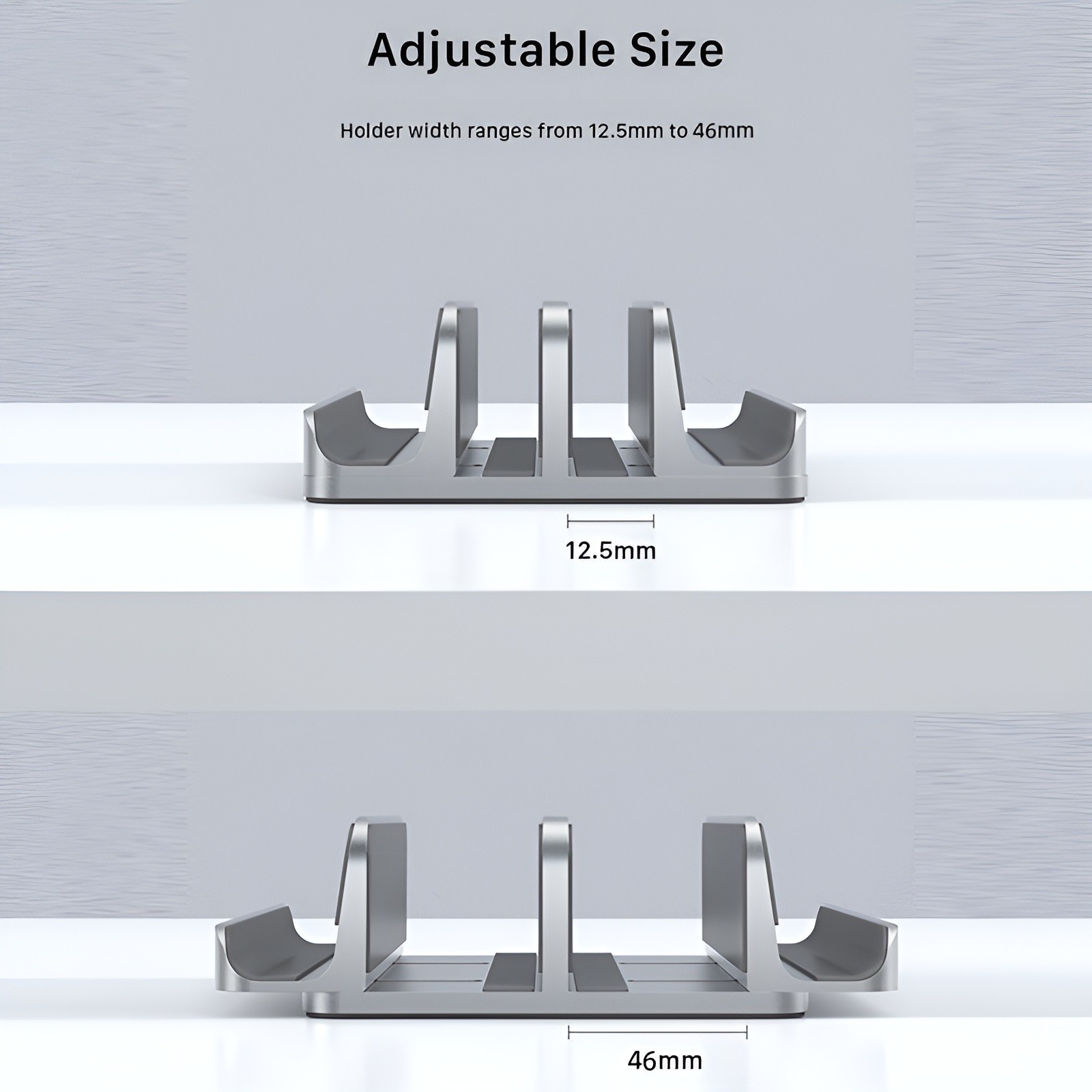 BEQU 2/4/Combo Slots Vertical Laptop Stand/Holder, Heavy Duty Aluminum (Silver)