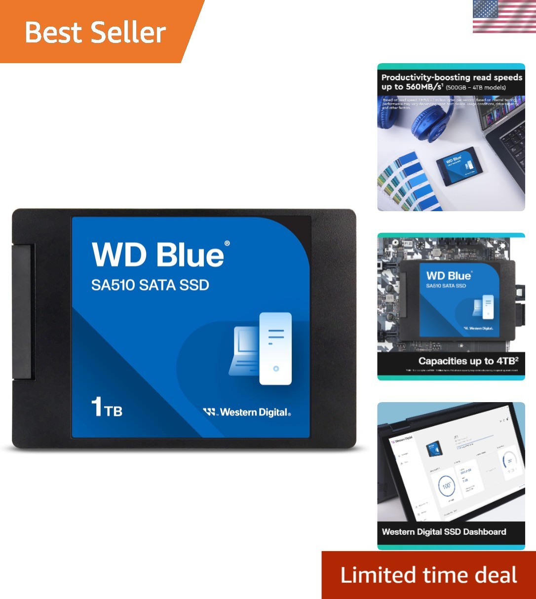 1TB SATA SSD – WD Blue SA510, 560MB/s – Ideal for Professionals & Creatives