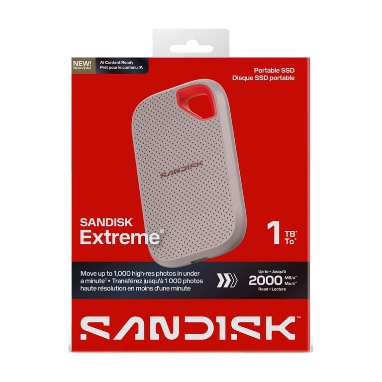 1TB SanDisk Extreme Portable SSD Up to 2000 MB/s