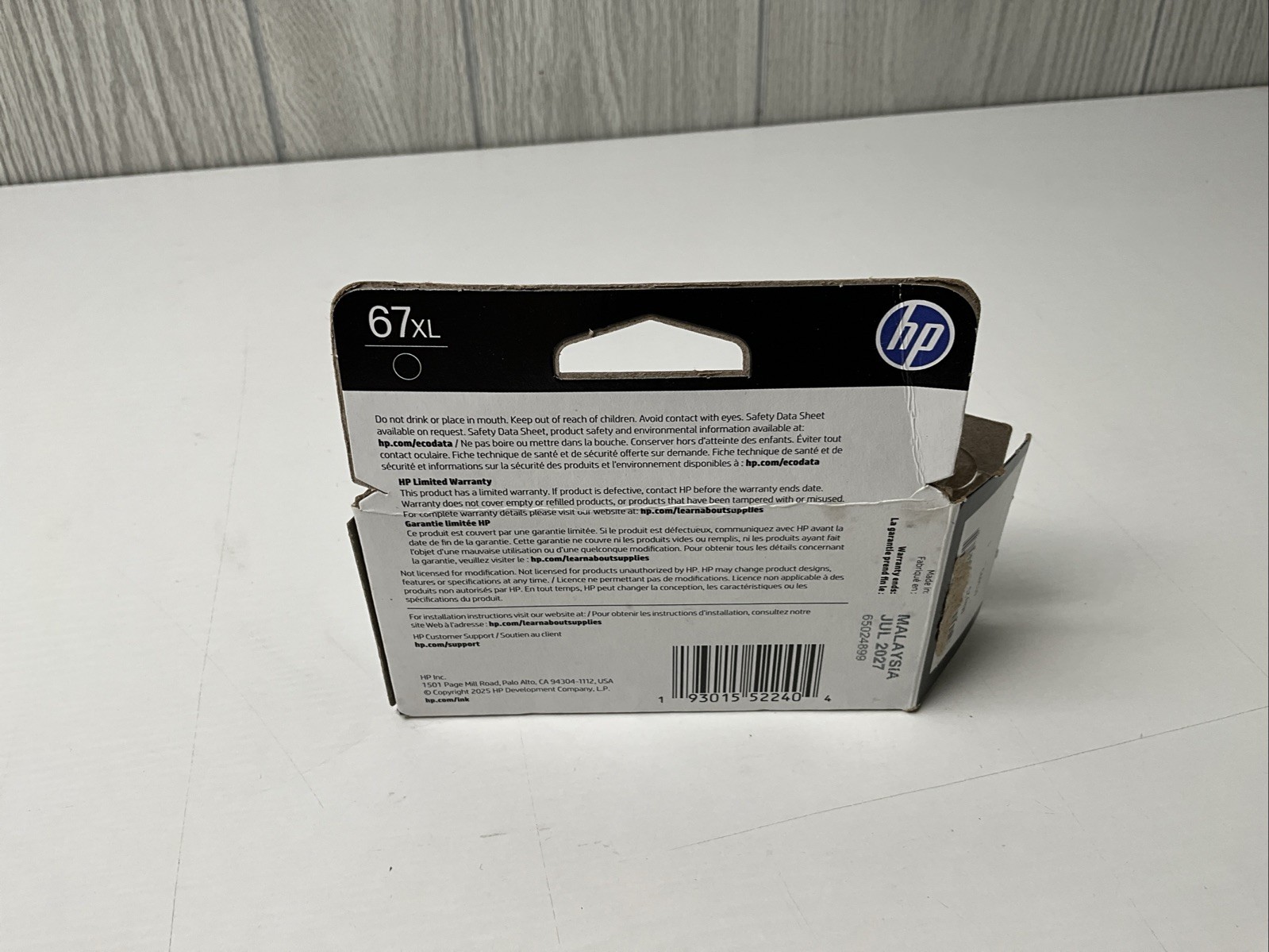HP 67 XL High Yield Original Ink Cartridge New Open Box Exp 7/2027