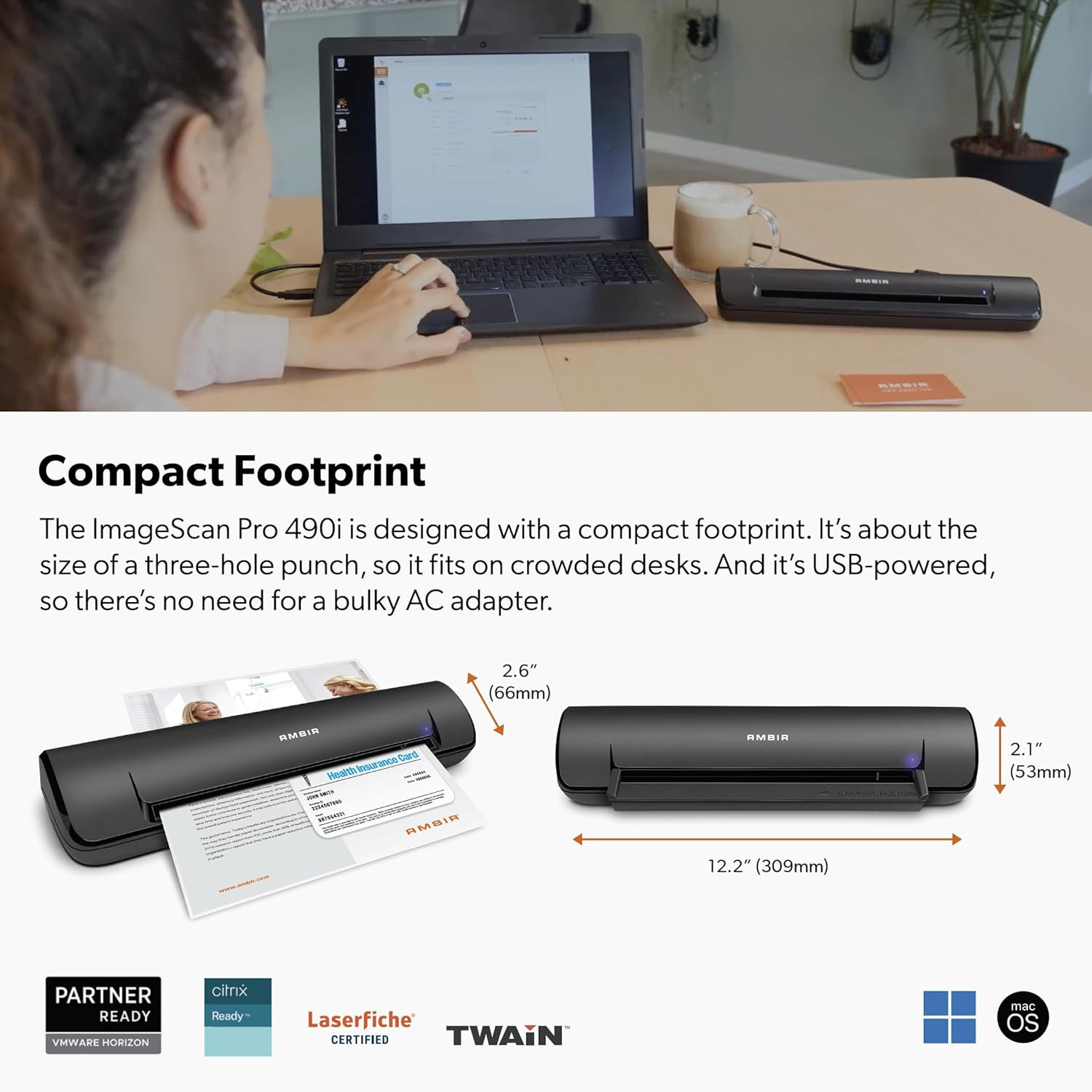 Imagescan Pro 490I Duplex Document Scanner with scan Business Card