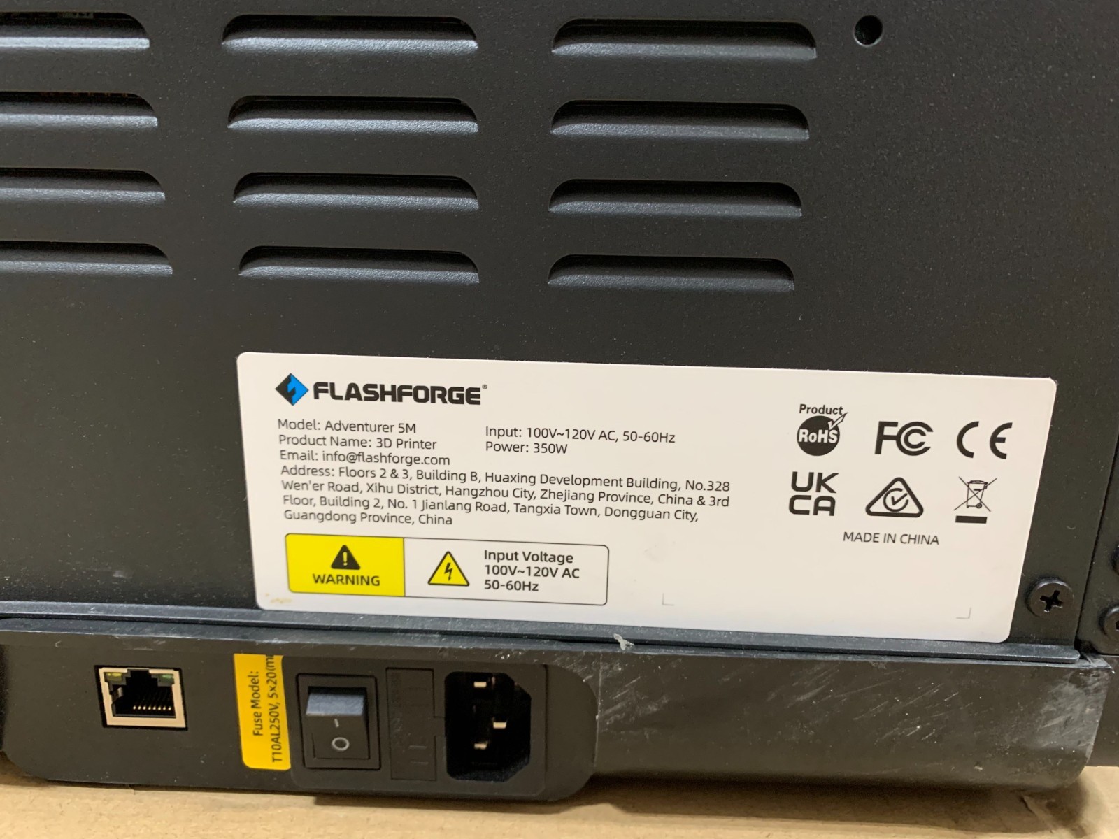 Flashforge Adventurer 5M FDM 3D Printer, Wi-Fi Touchscreen, 220x220x220mm