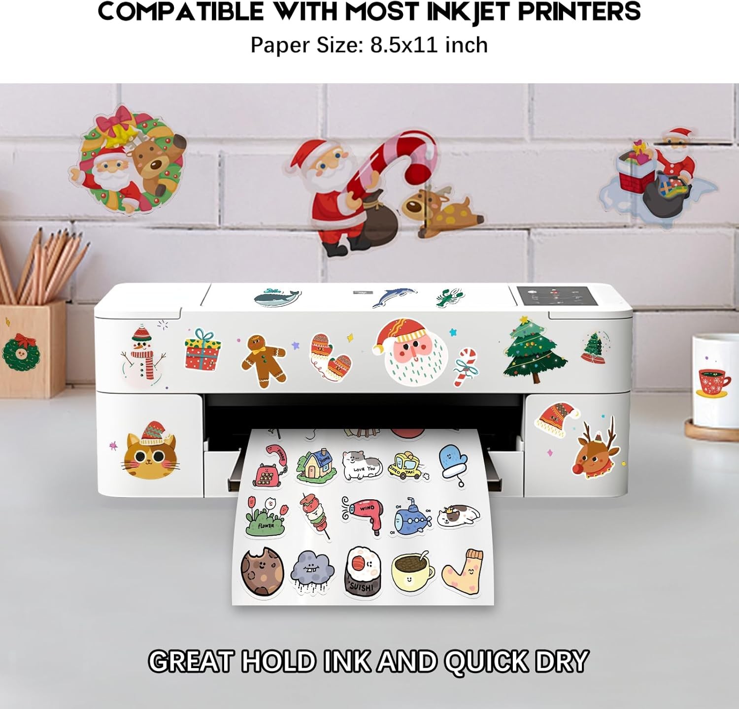 30 Sheets Waterproof Clear Sticker Paper for Inkjet