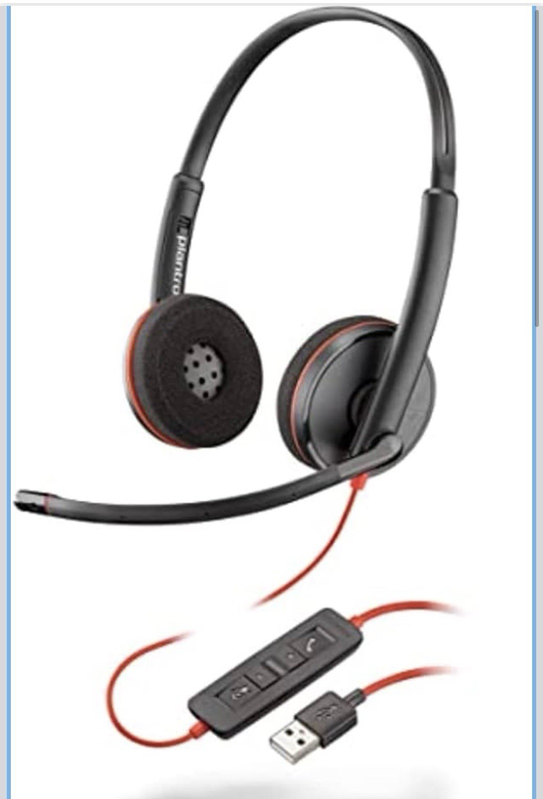 Plantronics Blackwire 3220 USB Over-the-Ear Headset – Black