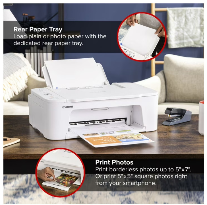 Canon PIXMA TS3722 Wireless All-In-One Inkjet Printer for Home Office