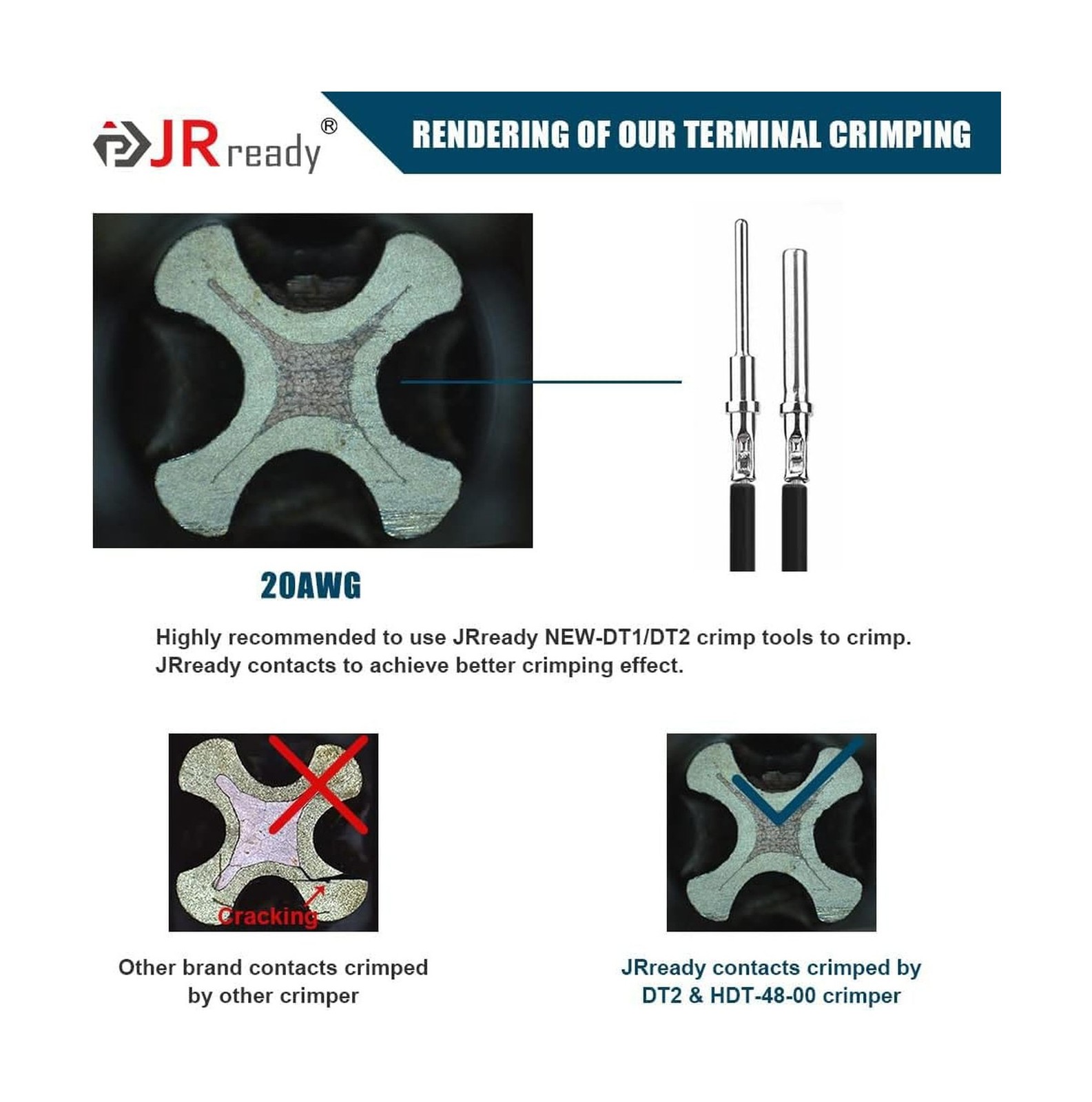 JRready Deutsch DTM 3 Pin Connectors 4 Kits, Waterproof Electrical Wire Conne…