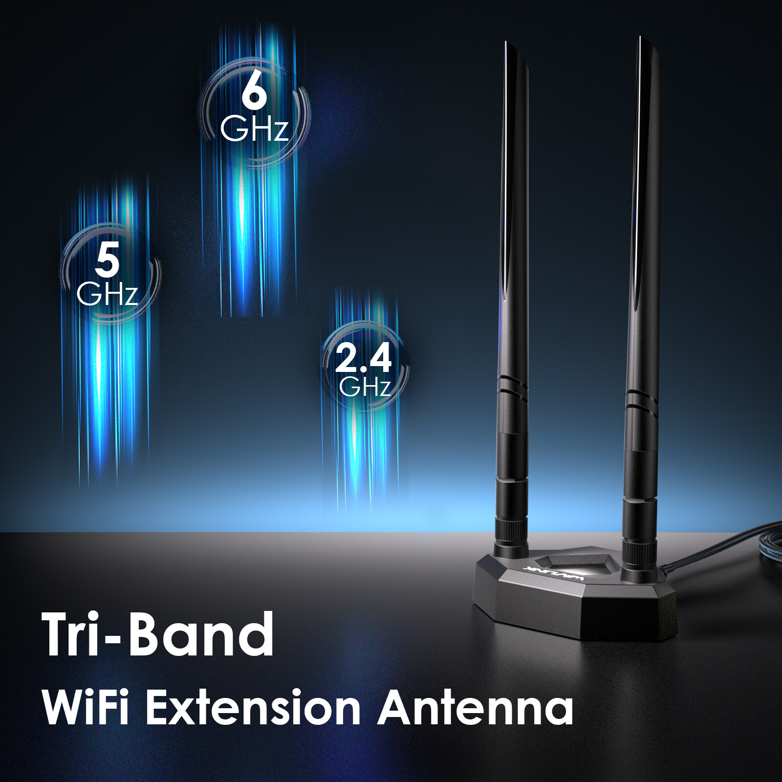 WiFi 6E Tri-band Extension Antenna 2.4GHz 5GHz 6GHz WiFi Antenna for PCIe Router