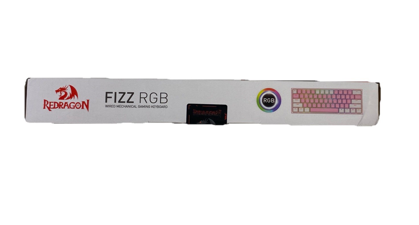 Redragon K617 Fizz 60% Wired RGB Gaming Keyboard, 61 Keys, Linear Red Switch