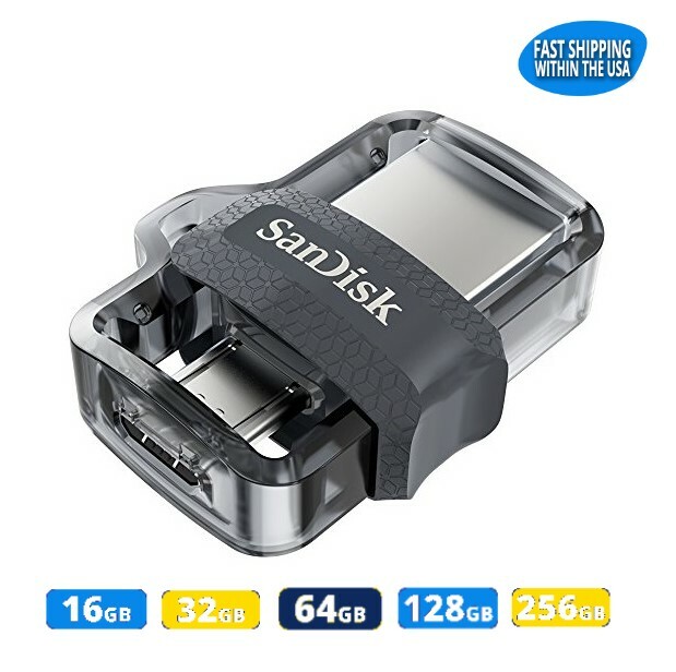Sandisk Ultra 64GB 128GB 256GB m3.0 Dual MicroUSB & USB SDDD3 Flash Drive lot