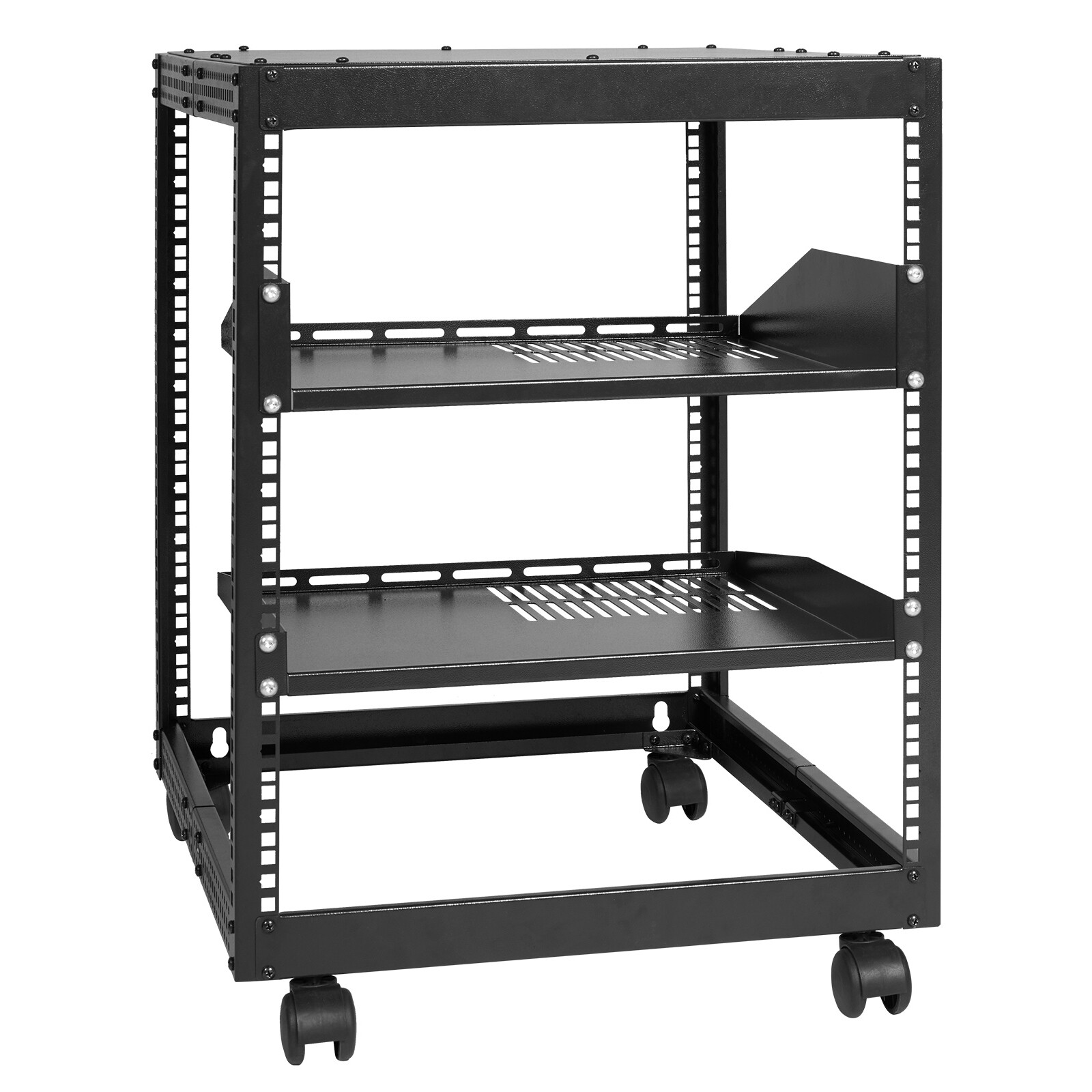 VEVOR 12U 4 Post Open Frame Server Rack Network Enclosure 23”-40” Adjustable