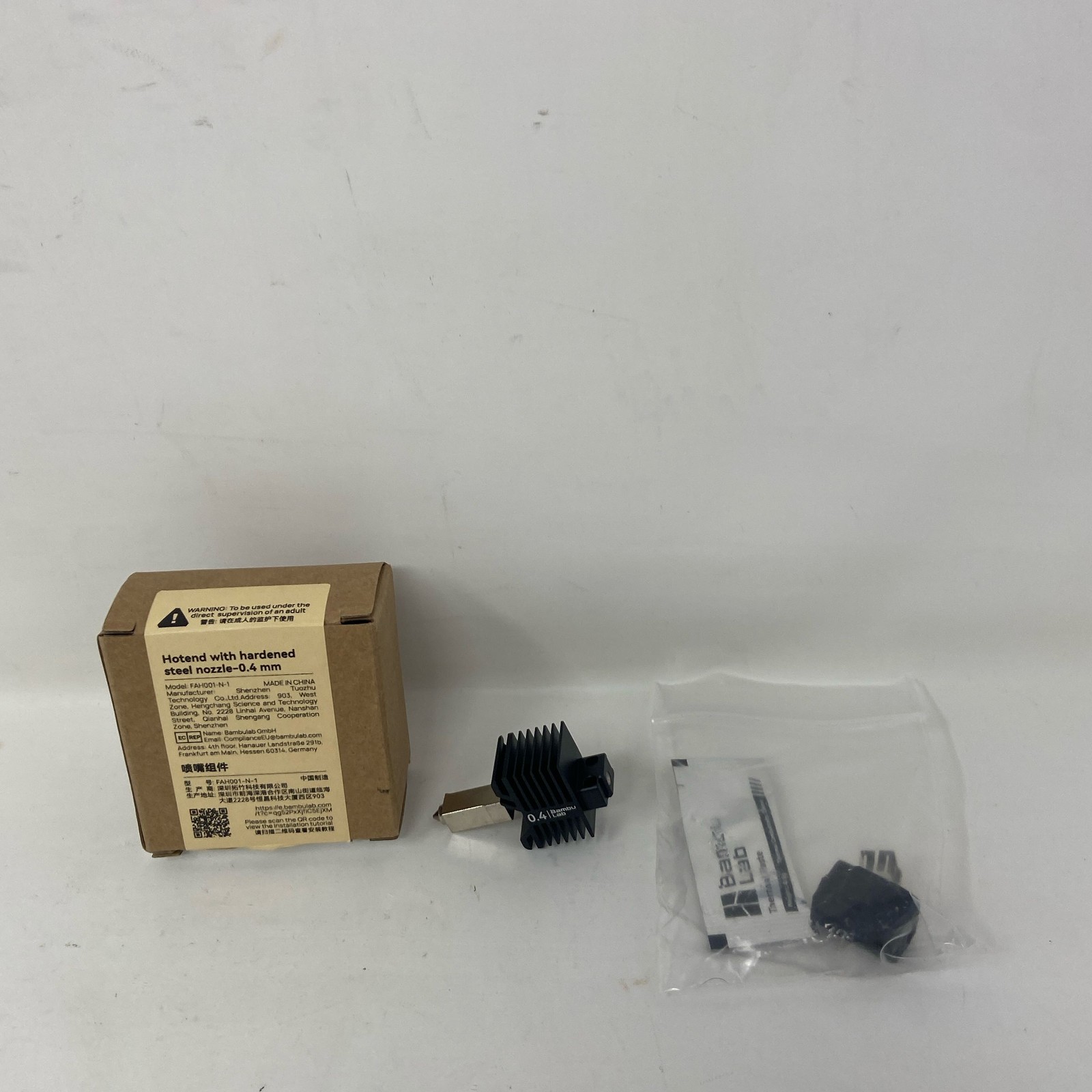 Bambu Lab 0.4mm Hardened Steel Hotend for P1S/P1P/X1C – Black