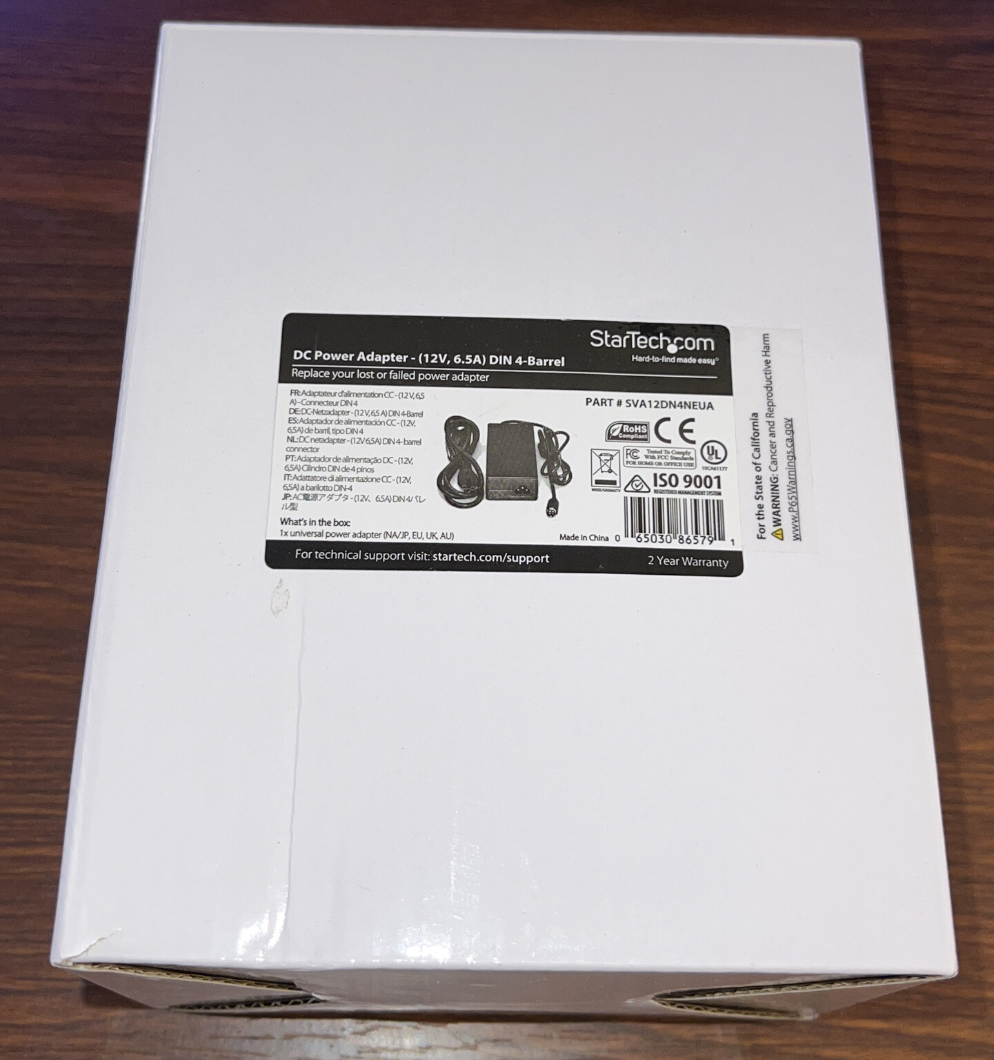 StarTech.com Replacement 12V DC Power Adapter – 12 Volts, 6.5 Amps