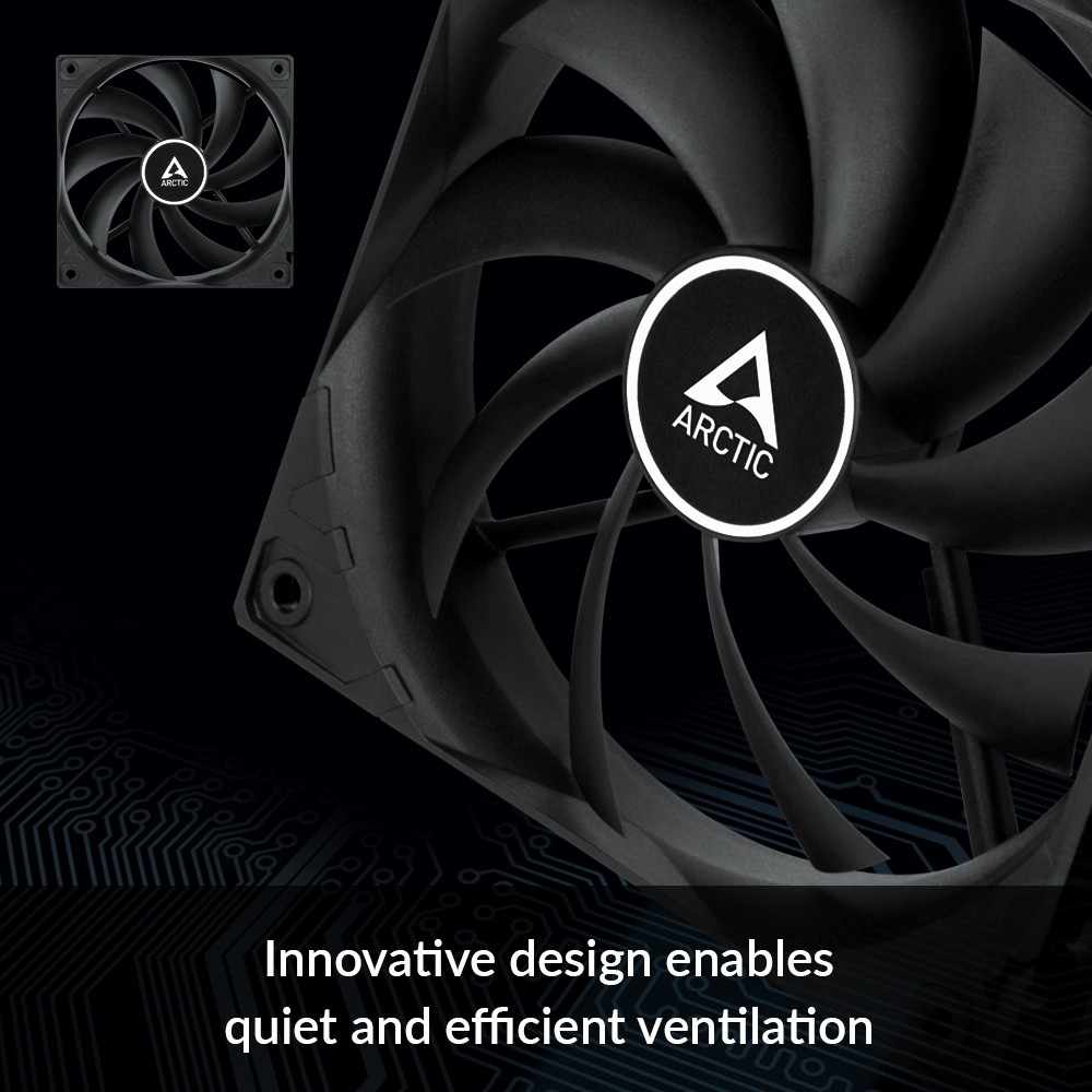 ARCTIC F12 PWM PST (Black) 120 mm PWM PST Case Fan quiet motor Computer PC