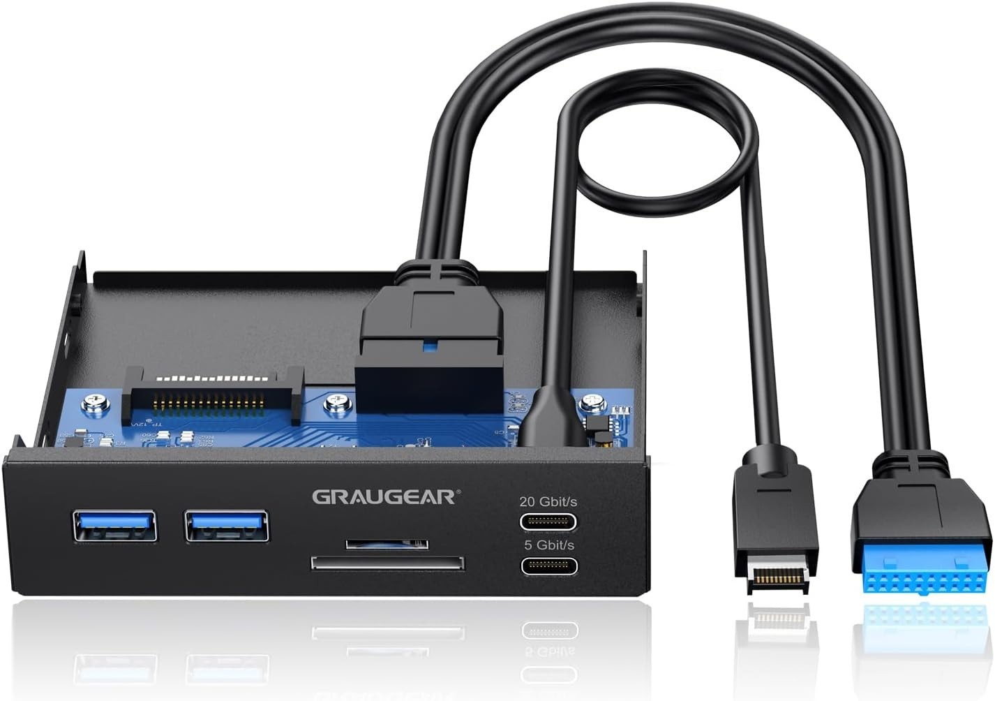 Multi-Functional 3.5 Inch USB C Front Panel Hub for Enhanced PC Connectivity/-