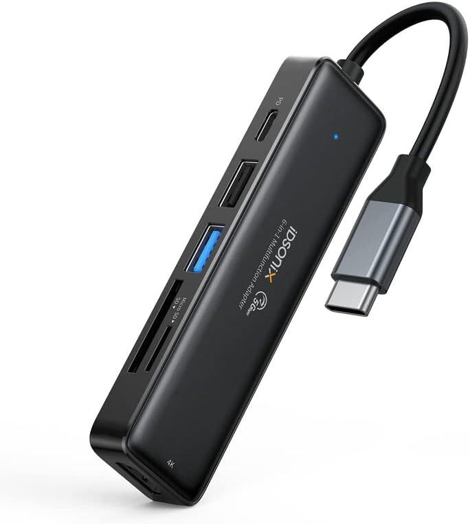iDsonix USB C HUB Multiport USB Hub 6-in-1 4K HDMI USB 3.0 Portable For PC US