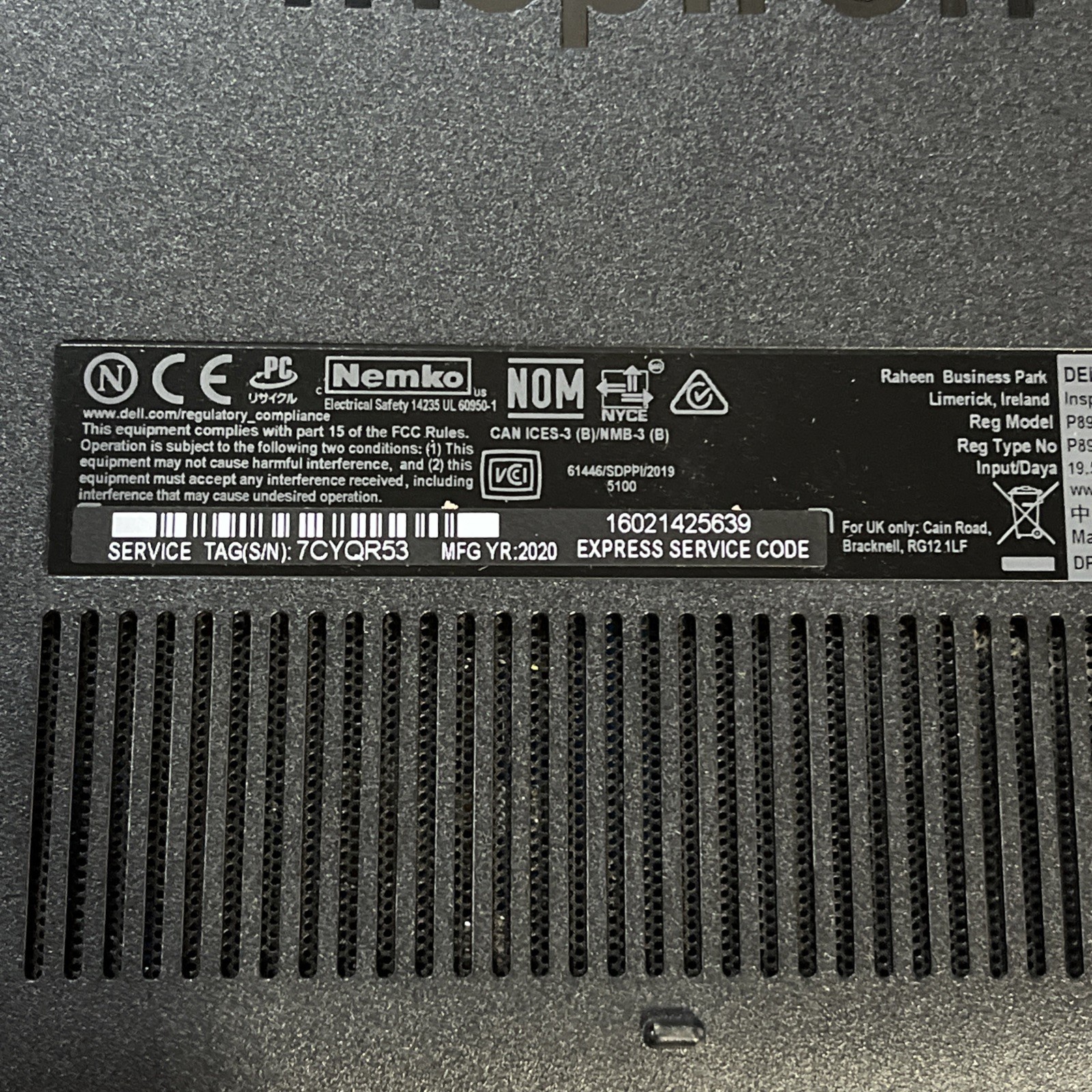 DELL INSPIRON 3493 INTEL CORE I5-1035G1 8GB RAM NO HD