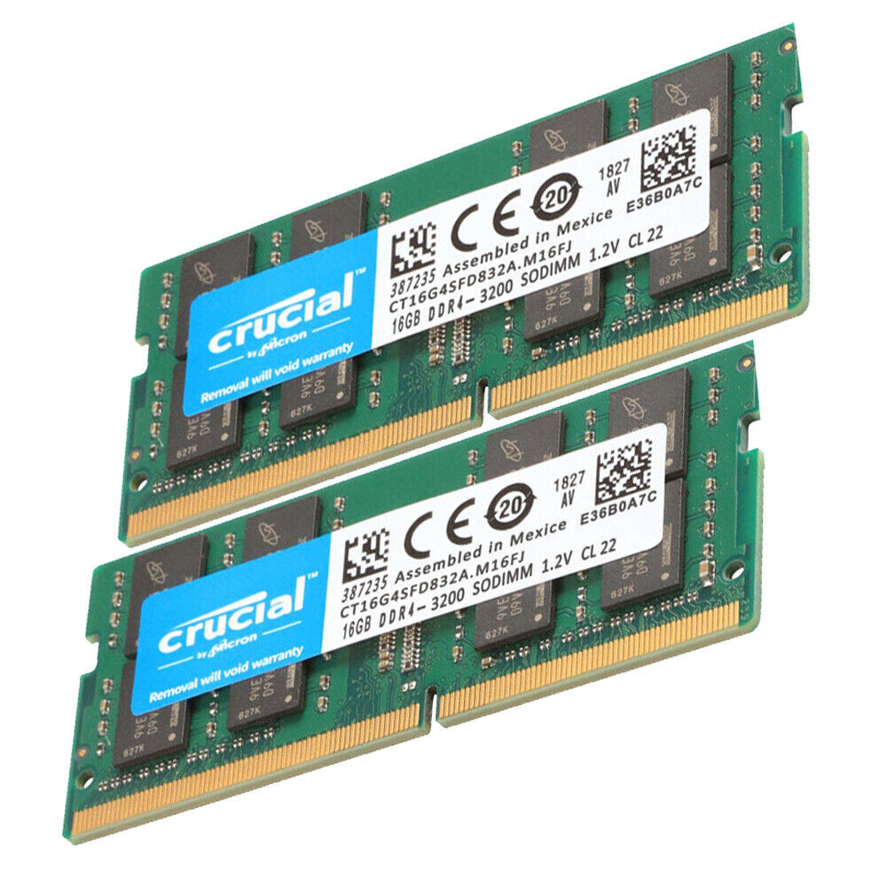 CRUCIAL DDR4 16GB 3200 MHz PC4-25600 Laptop SODIMM Non-ECC 260-Pin Memory RAM