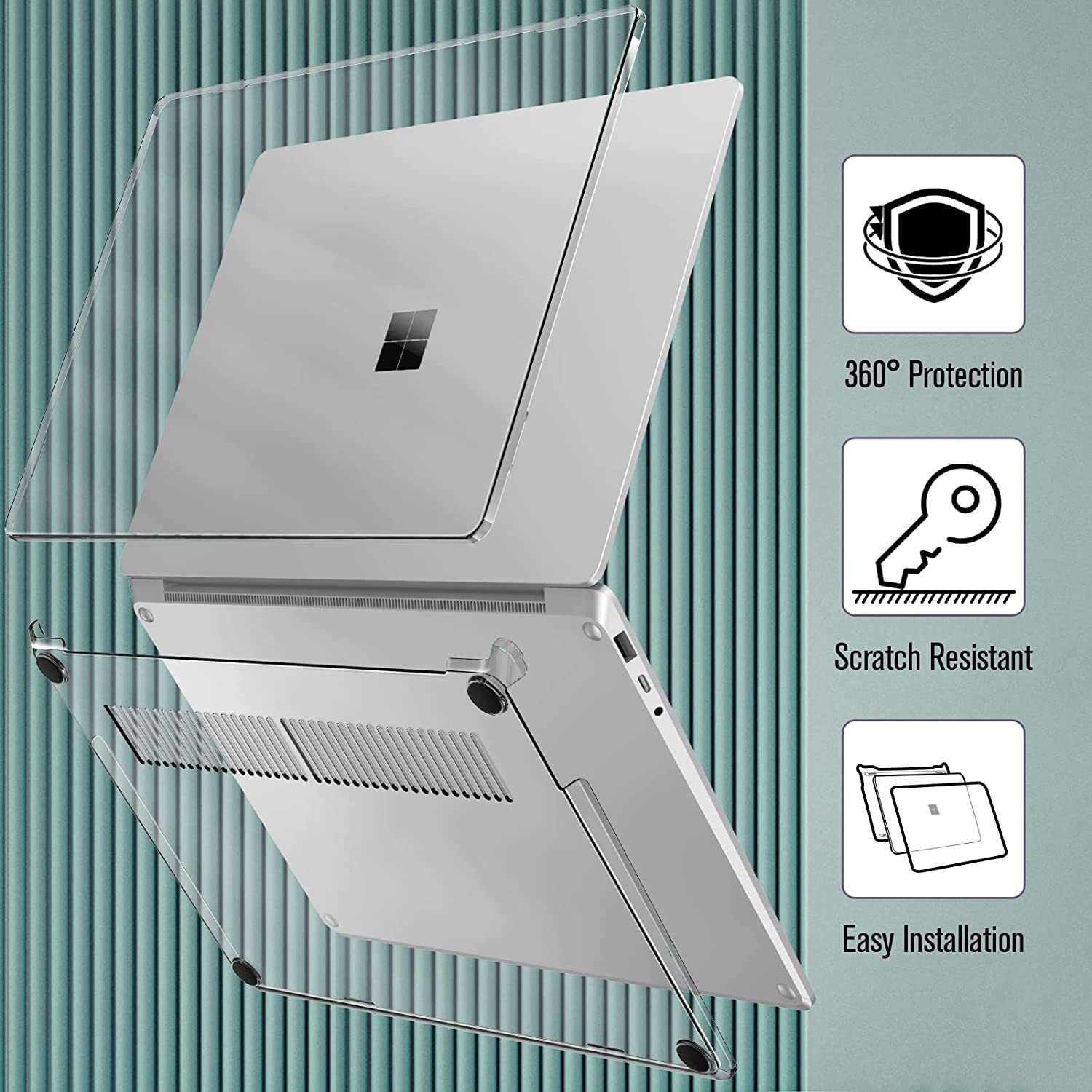 Case for 13.5 Inch Microsoft Surface Laptop 5/4/3 Slim Snap On Hard Shell Cover