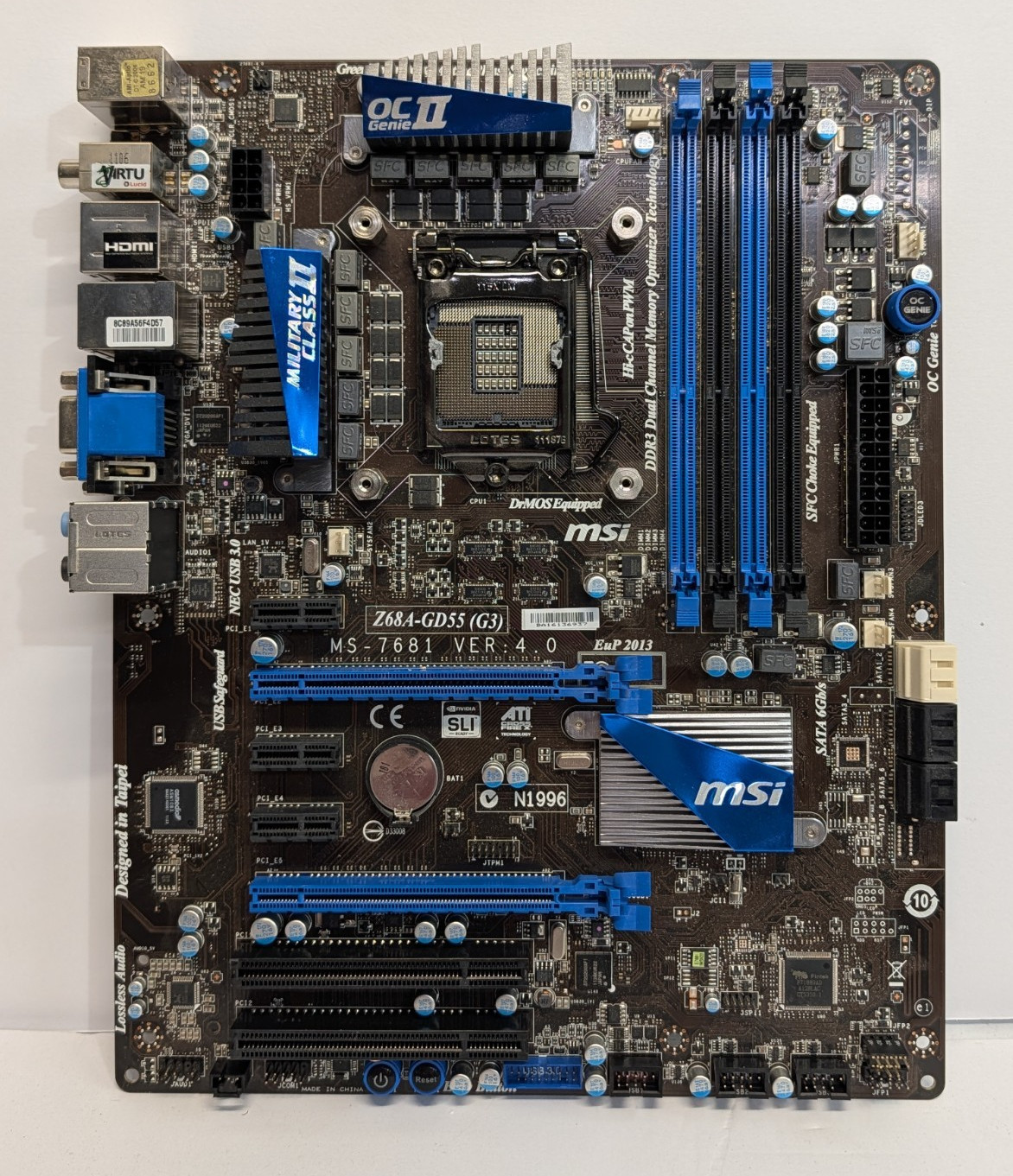 TESTED MSI Z68A-GD55 (G3) LGA 1155 Motherboard MS-7681 Ver 4.0 Intel Z68 ATX