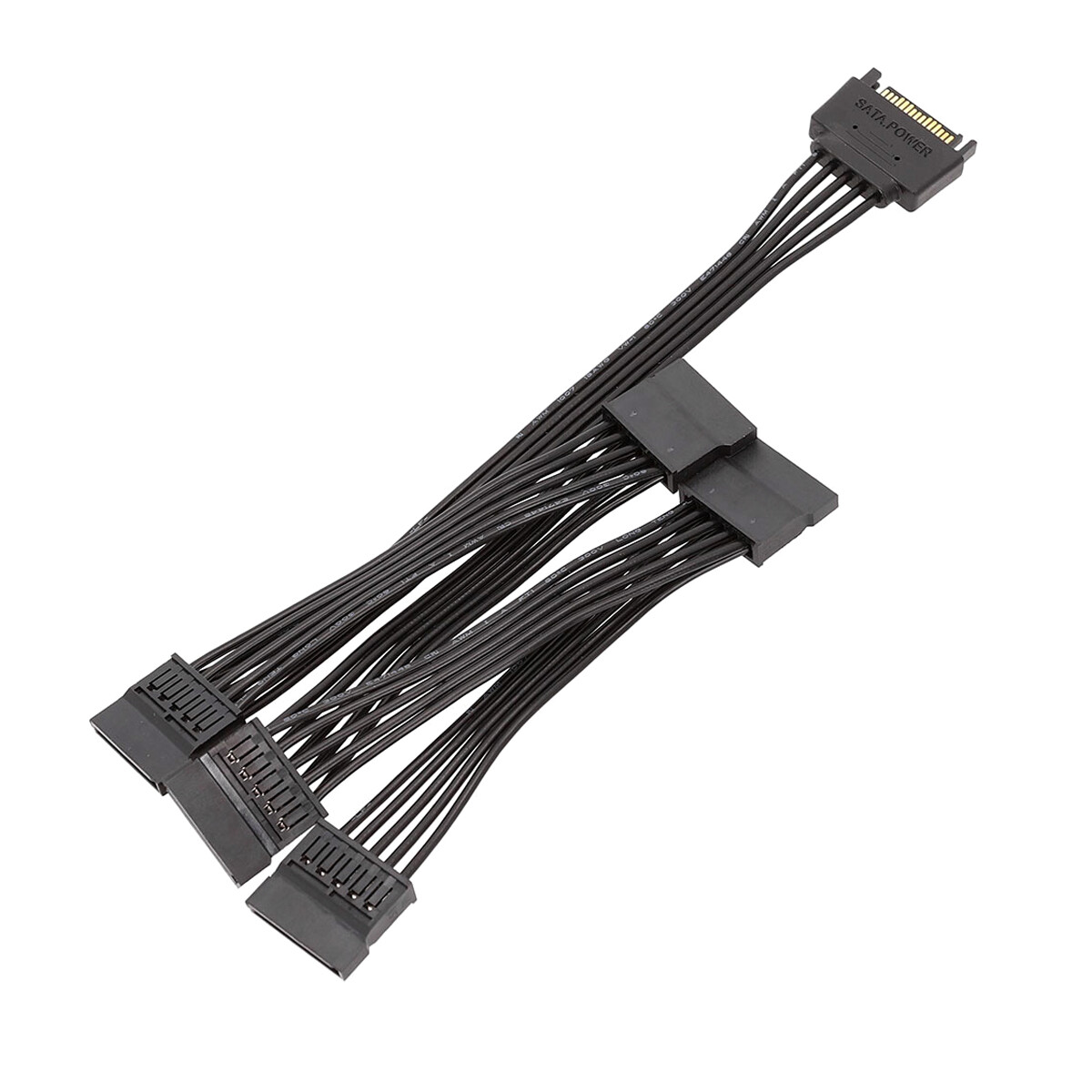 15-Pin SATA Power 1 Male To 5 Female Splitter Hard Drive Cable for HDD SSD A++