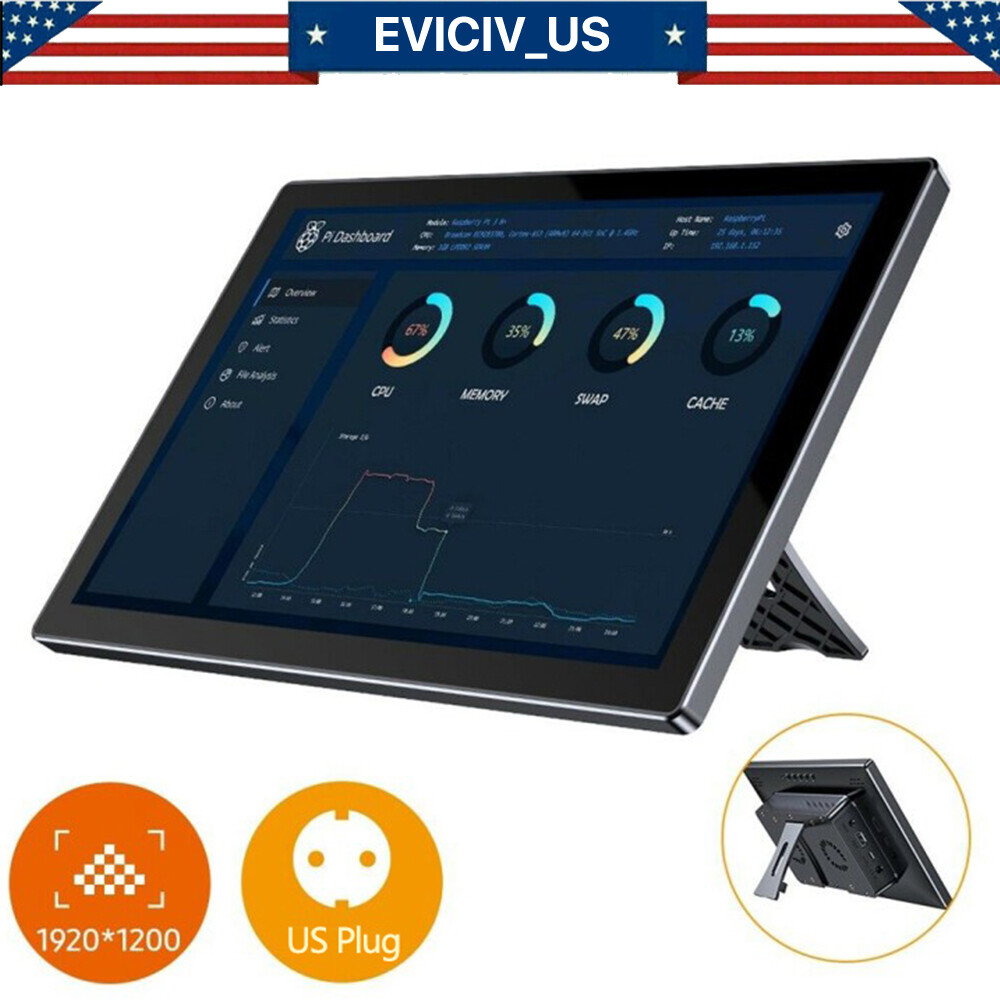 EVICIV 10.1″ Portable Monitor 1200P HDR Touch Screen USB C 1920*1200 W/VESA NEW!
