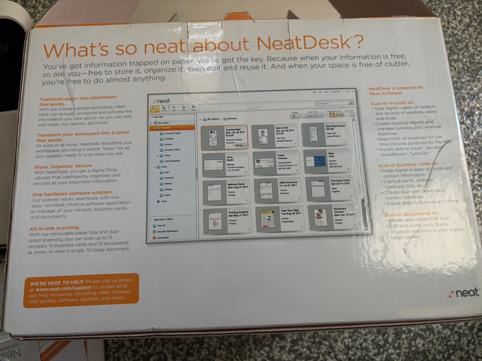NeatDesk Desktop Scanner Digital Filing System Receipts Docs Windows ND-1000 NEW