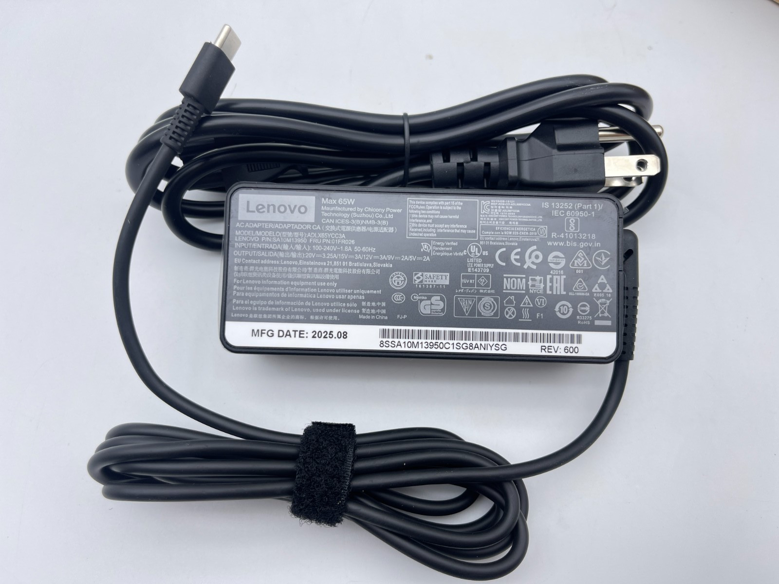 OEM Genuine 65W TYPE-C Charger For Lenovo Thinkpad T480 P52s X380 T590 A475