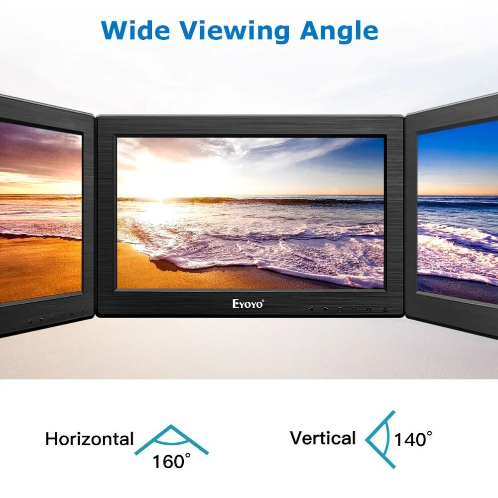 Portable Eyoyo 11.6″ HD Monitor 1366×768 HDMI VGA BNC AV for PC/Security/Game