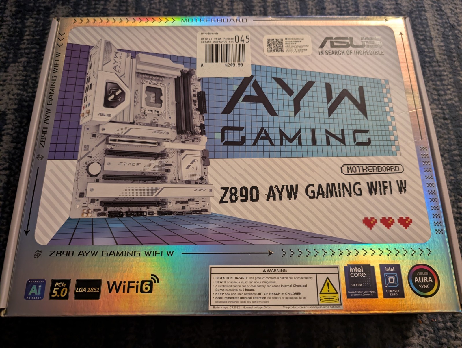 ASUS Z890 AYW GAMING WIFI W Motherboard Intel Core Ultra (Unopened)