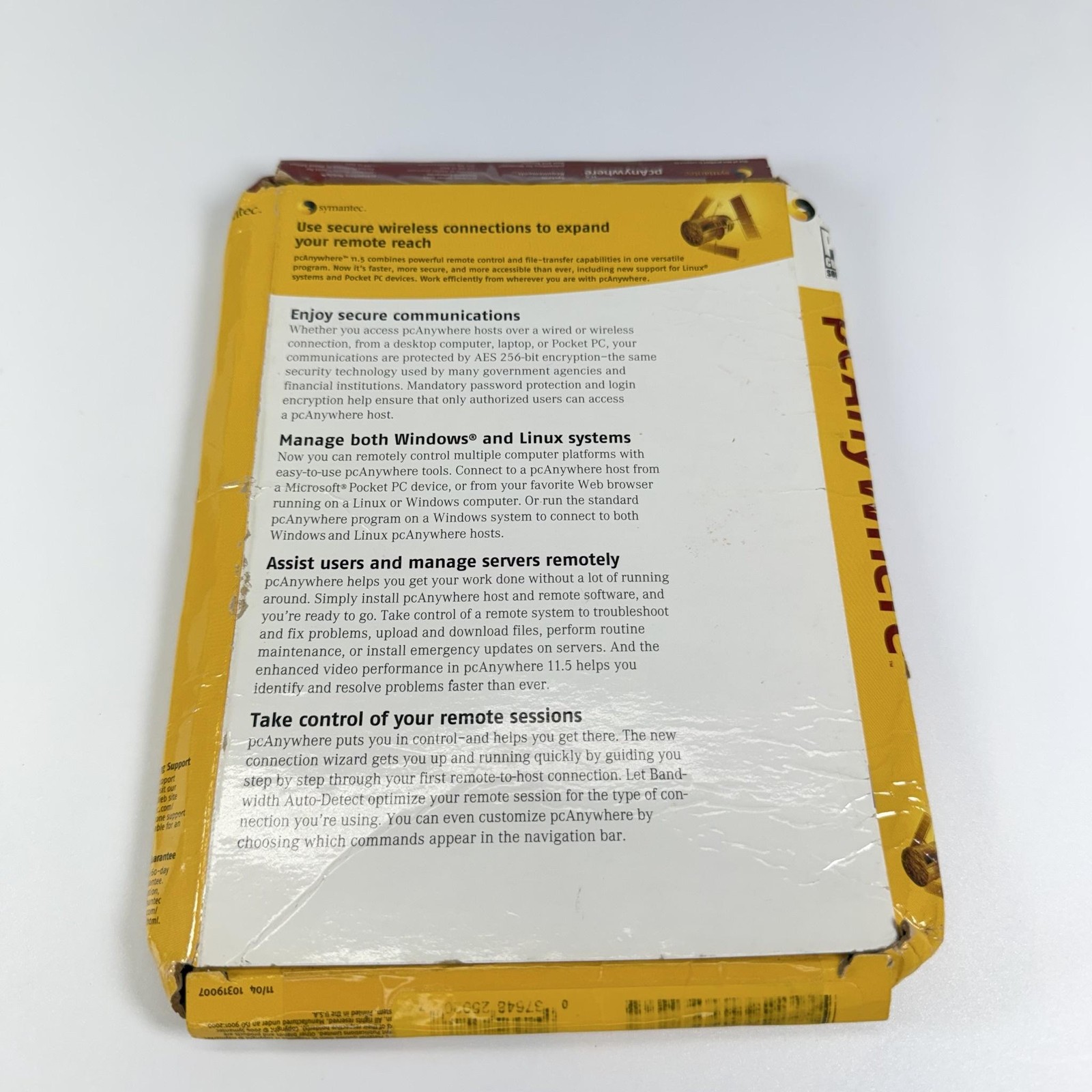 Symantec PcAnywhere 11.5 Windows Linux Remote Access PC CD-ROM Retail Box